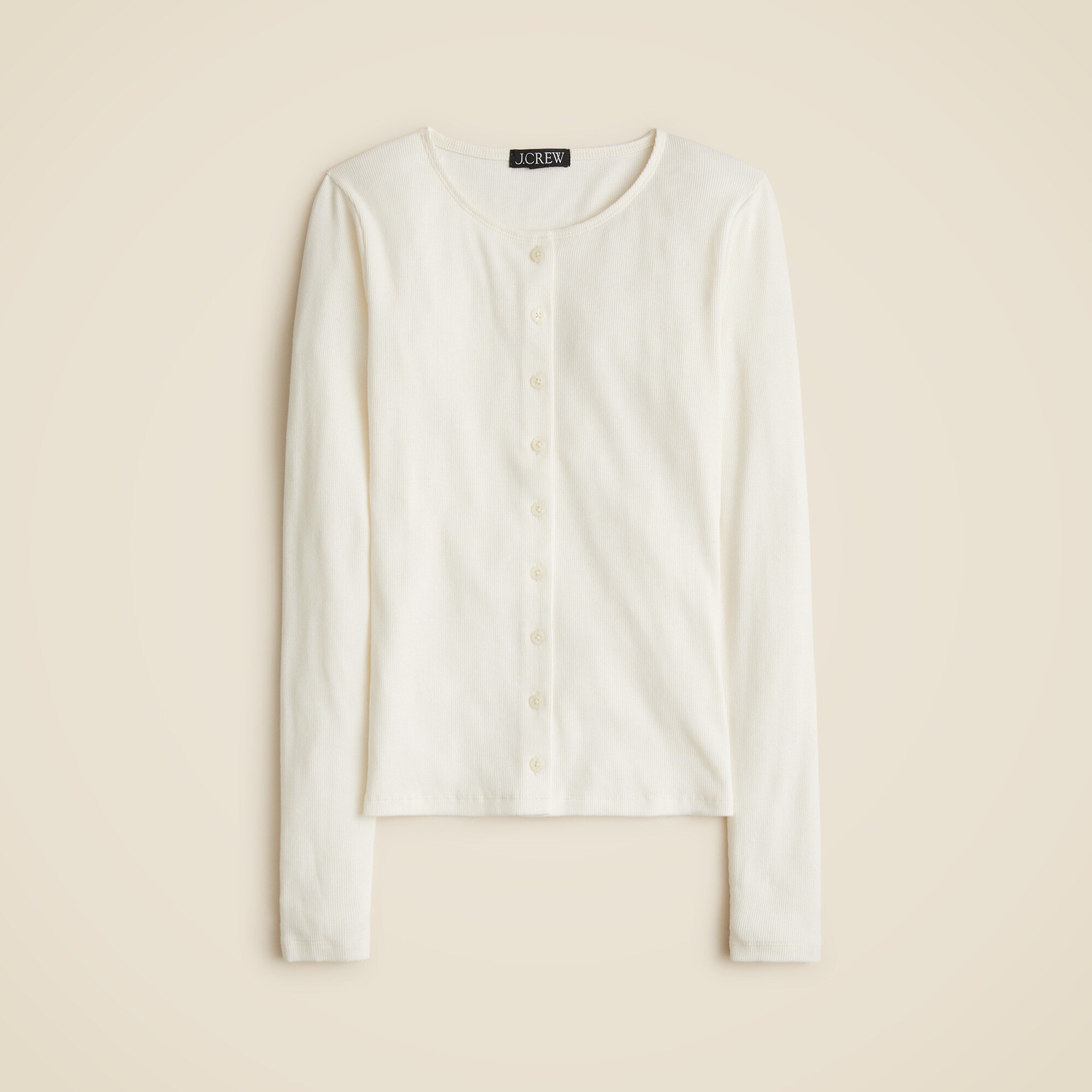Fine rib knit cardigan