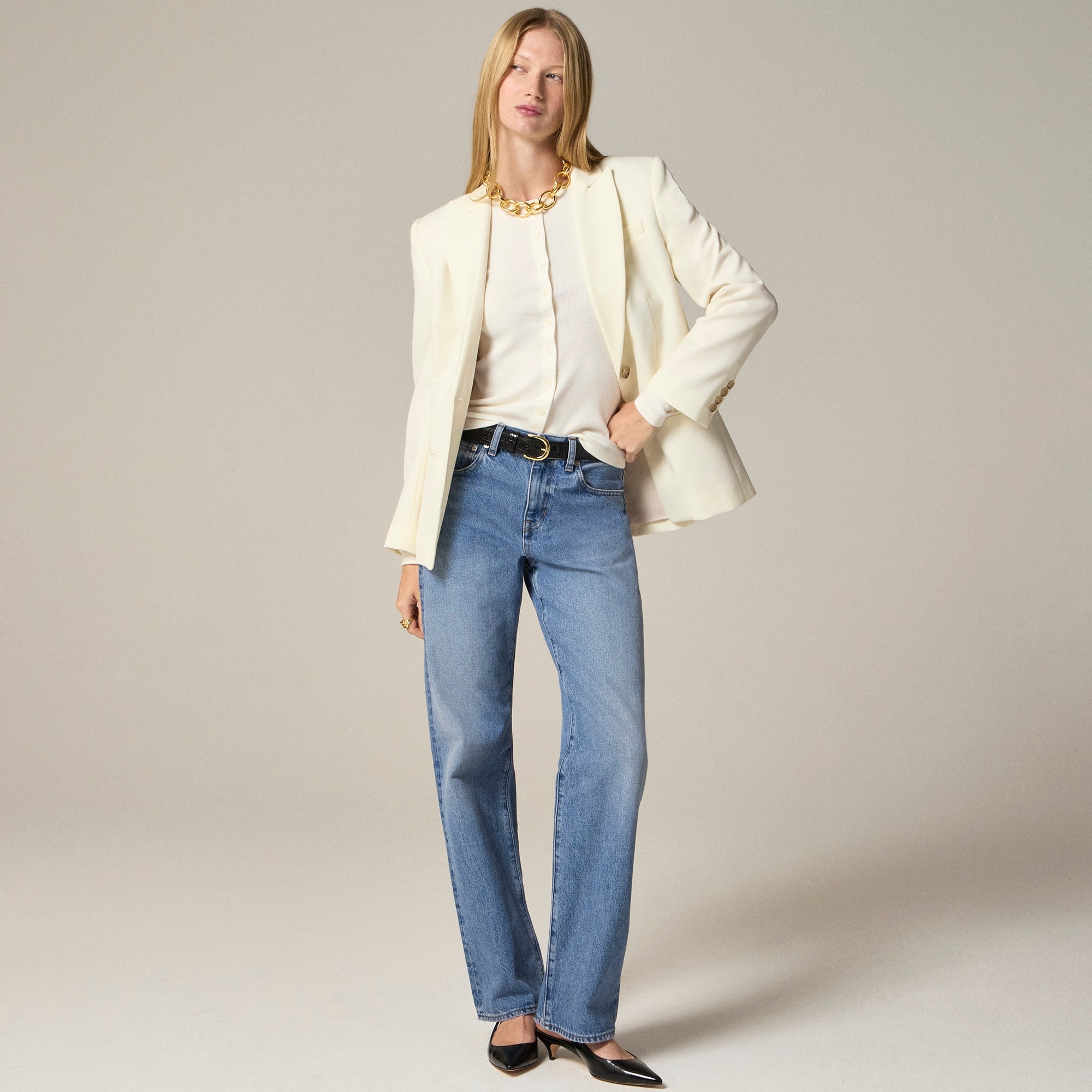 womens Fine rib knit cardigan