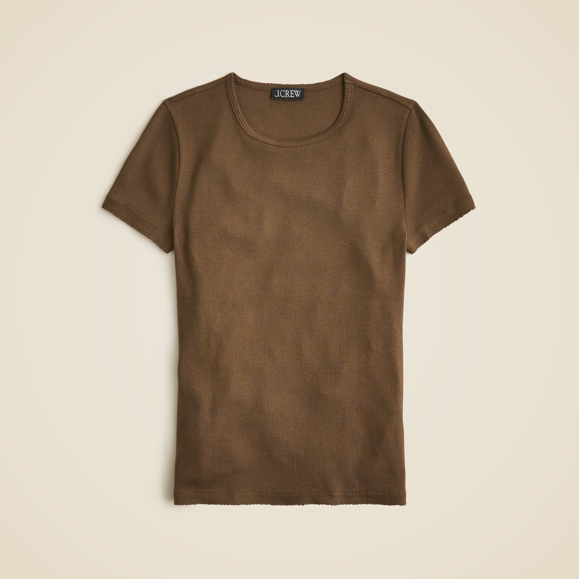 womens Fine rib short-sleeve T-shirt