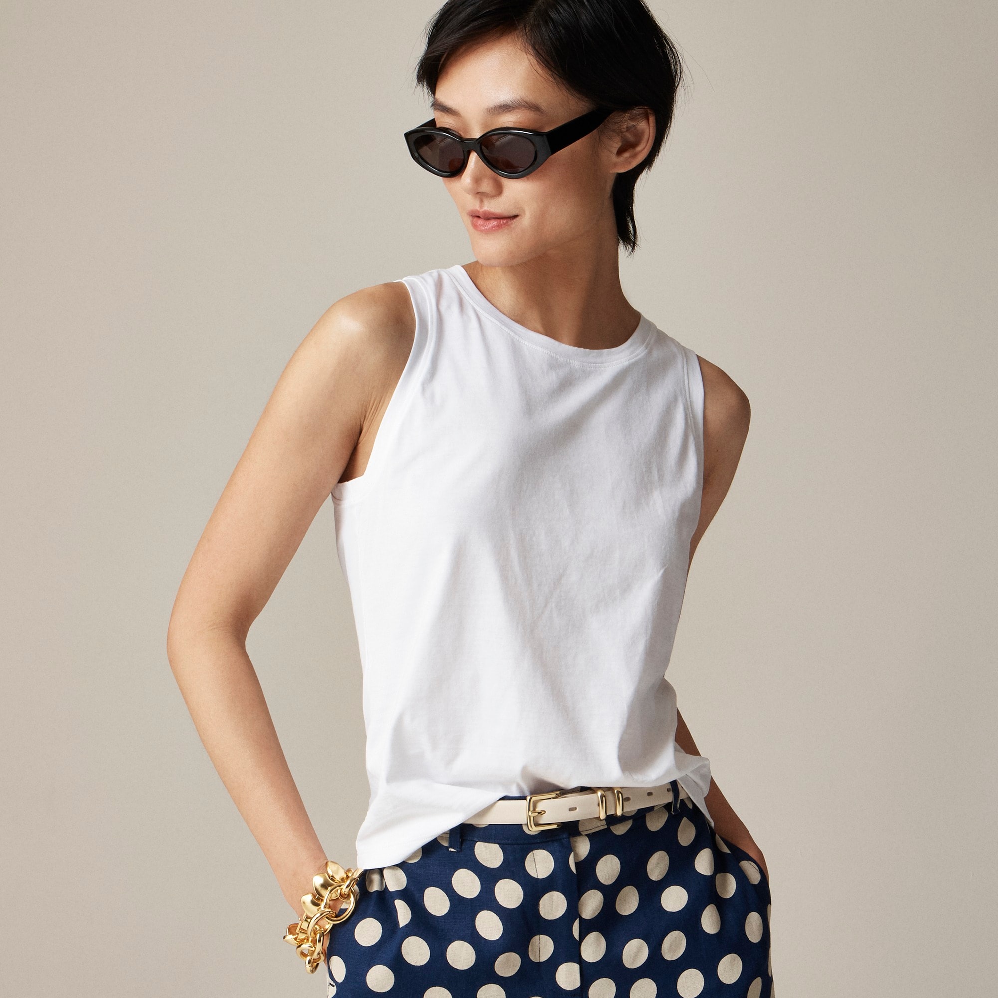 womens Pima cotton muscle tank top
