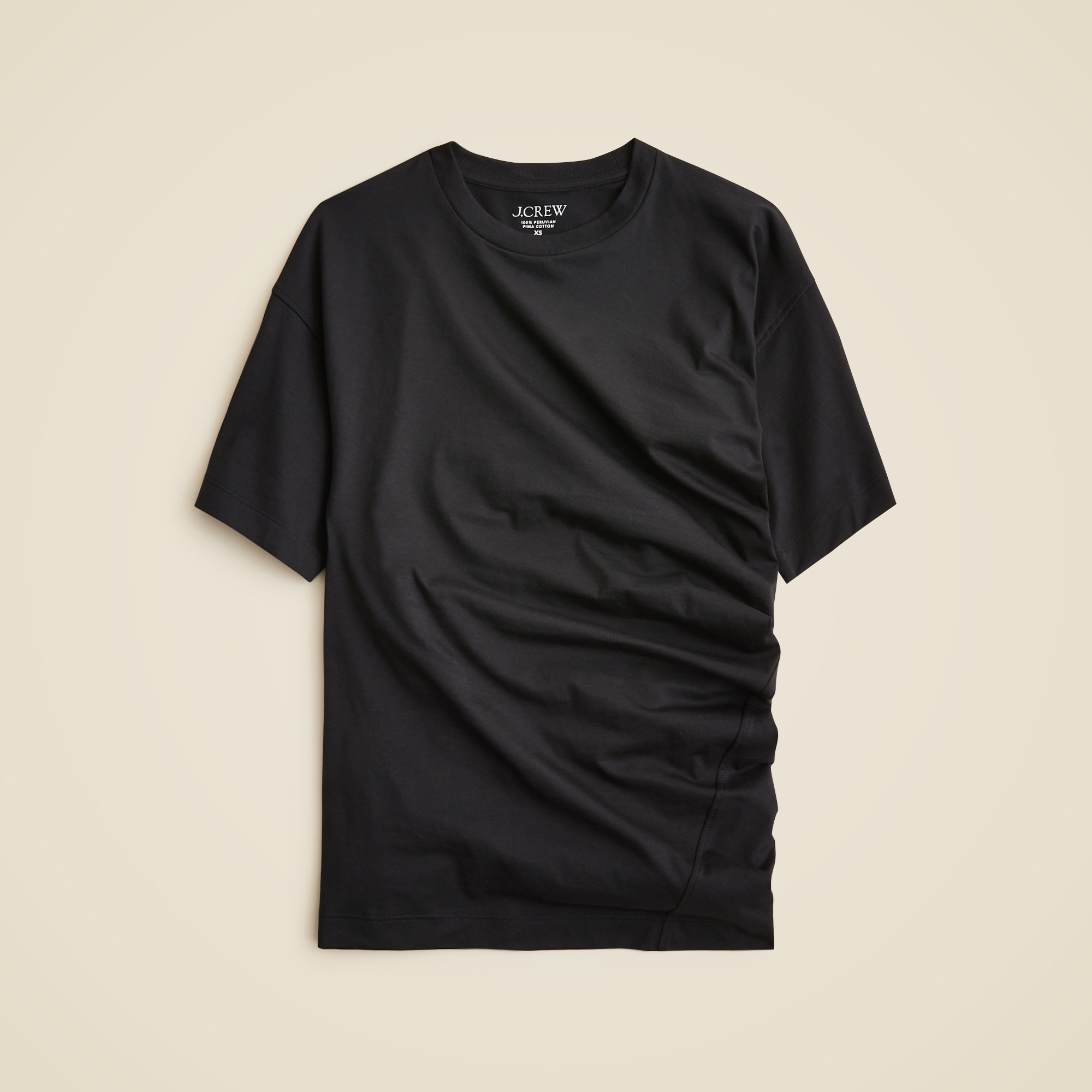 Pima cotton asymmetrical ruched T-shirt from J.Crew - $50