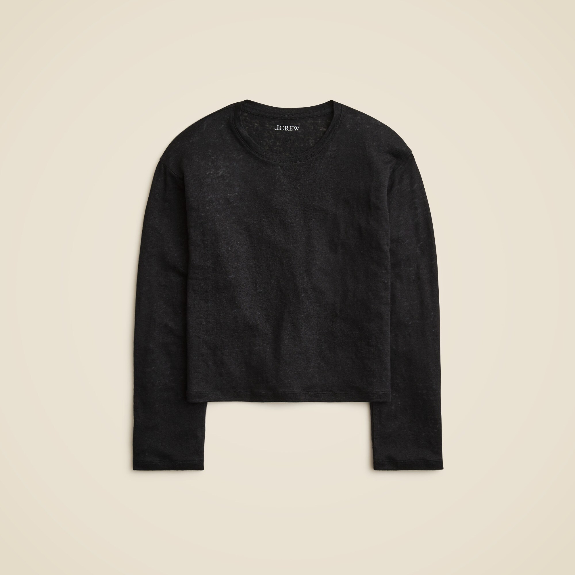  New relaxed linen long-sleeve T-shirt