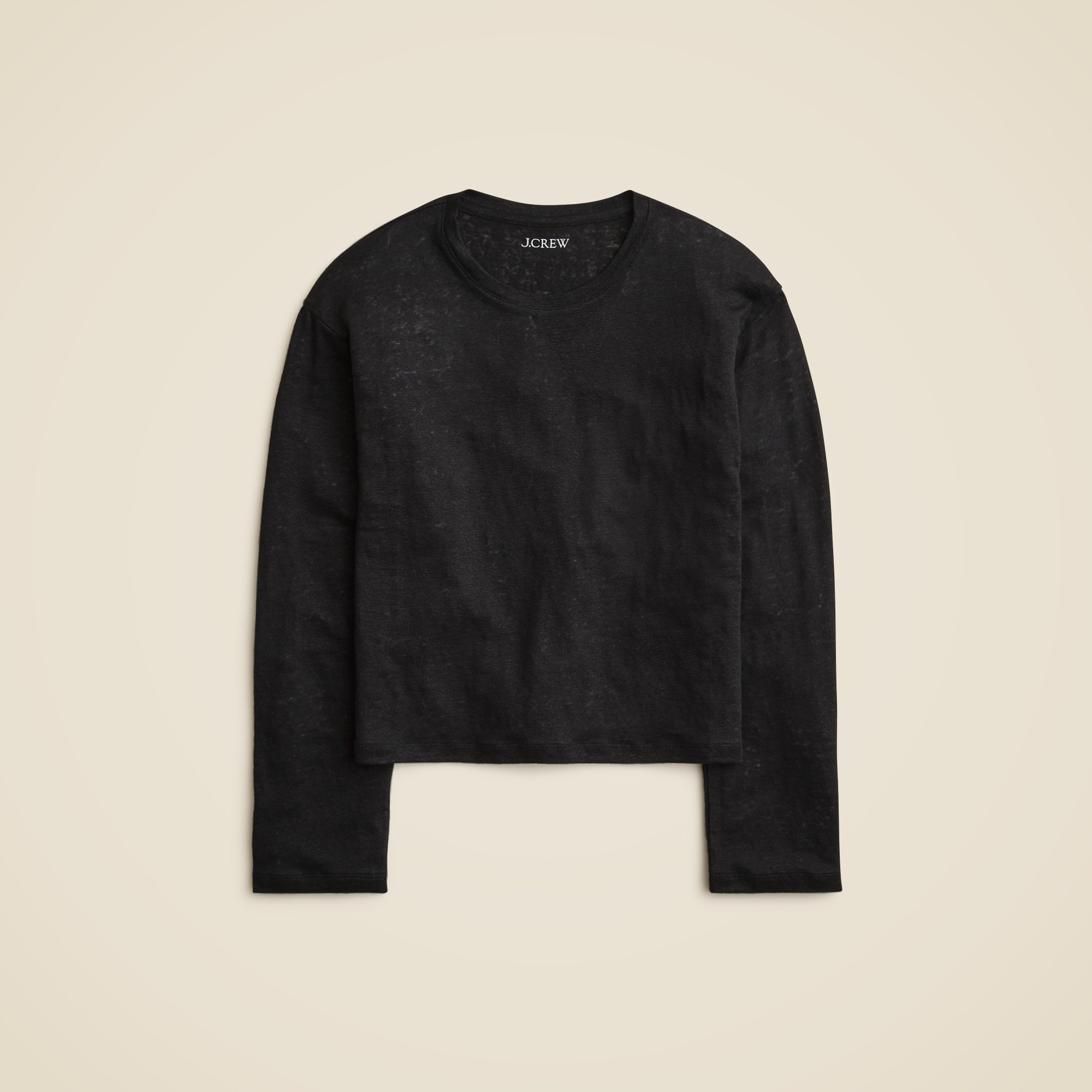 womens New relaxed linen long-sleeve T-shirt