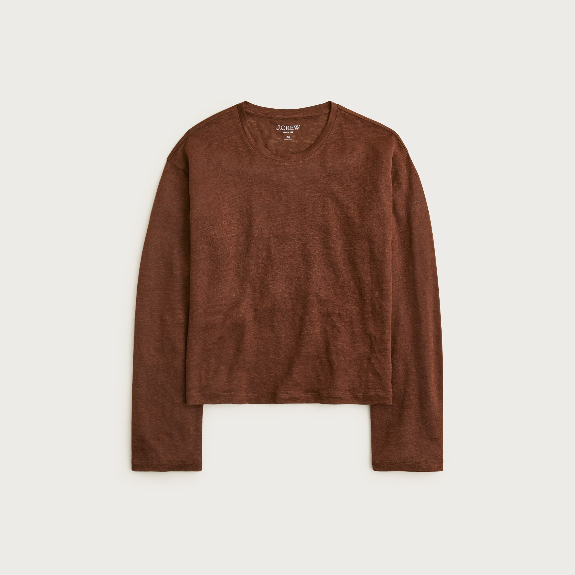 womens New relaxed linen long-sleeve T-shirt