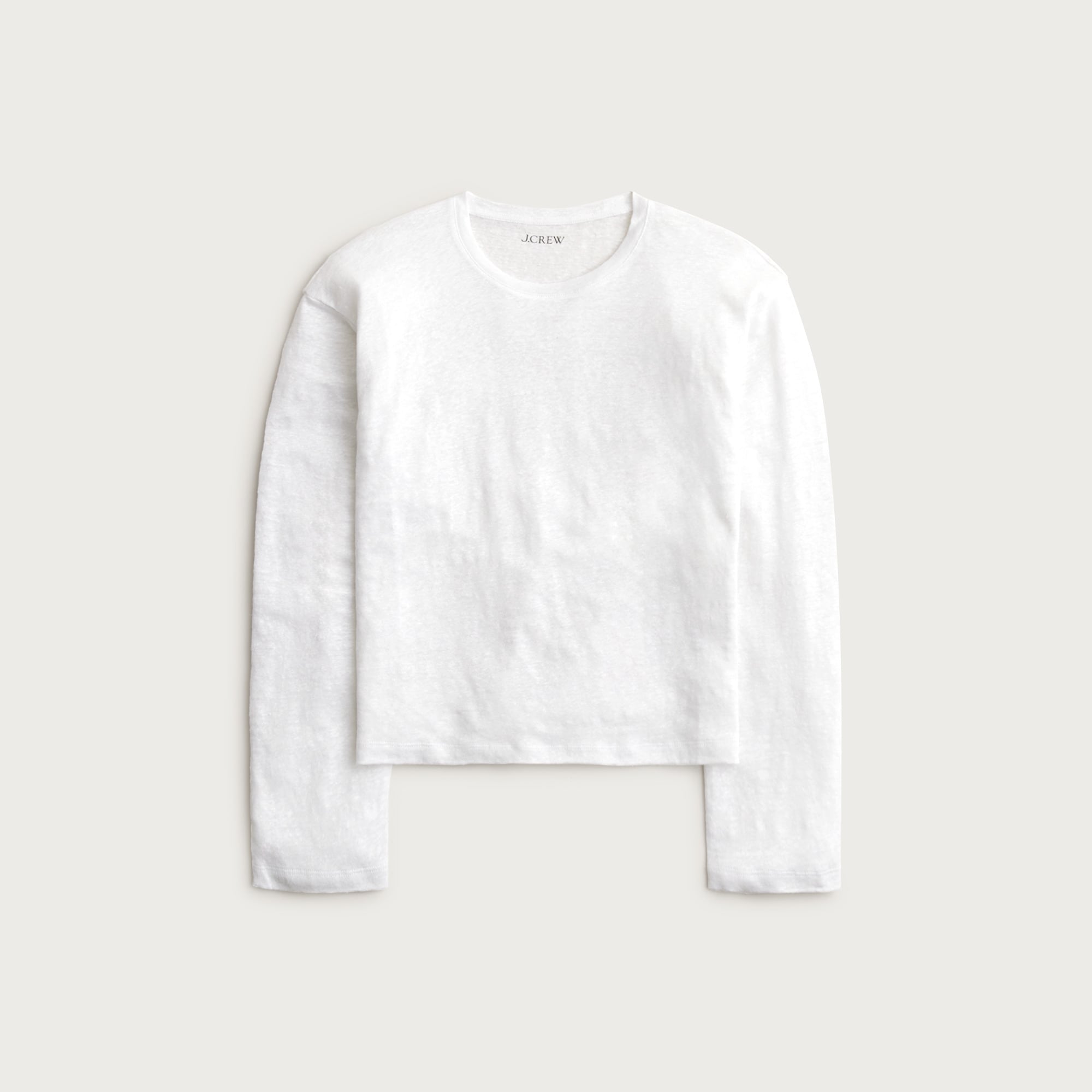  New relaxed linen long-sleeve T-shirt