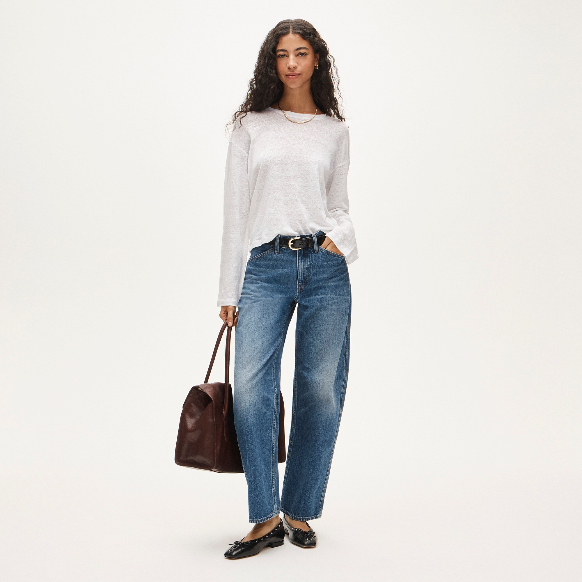 New relaxed linen long-sleeve T-shirt