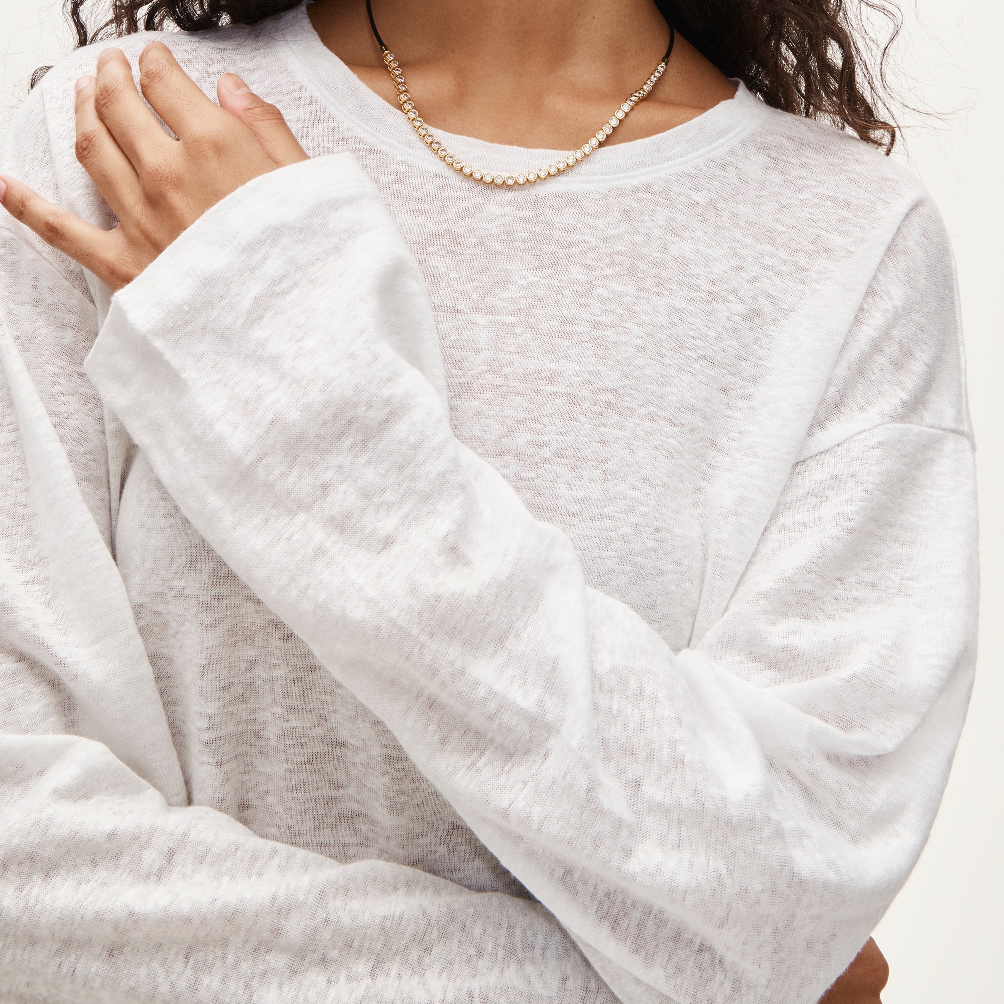 New relaxed linen long-sleeve T-shirt