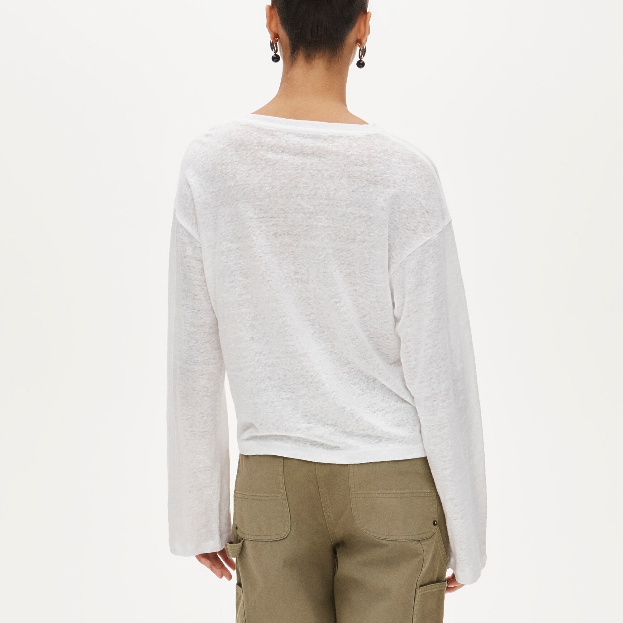 New relaxed linen long-sleeve T-shirt