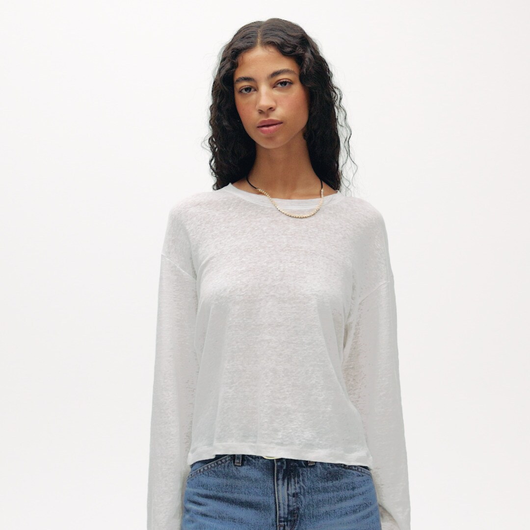New relaxed linen long-sleeve T-shirt