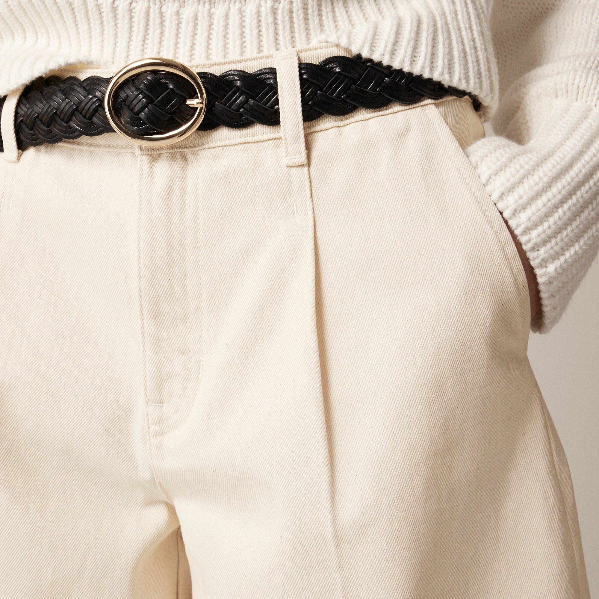 Pleated denim trouser short - image 3