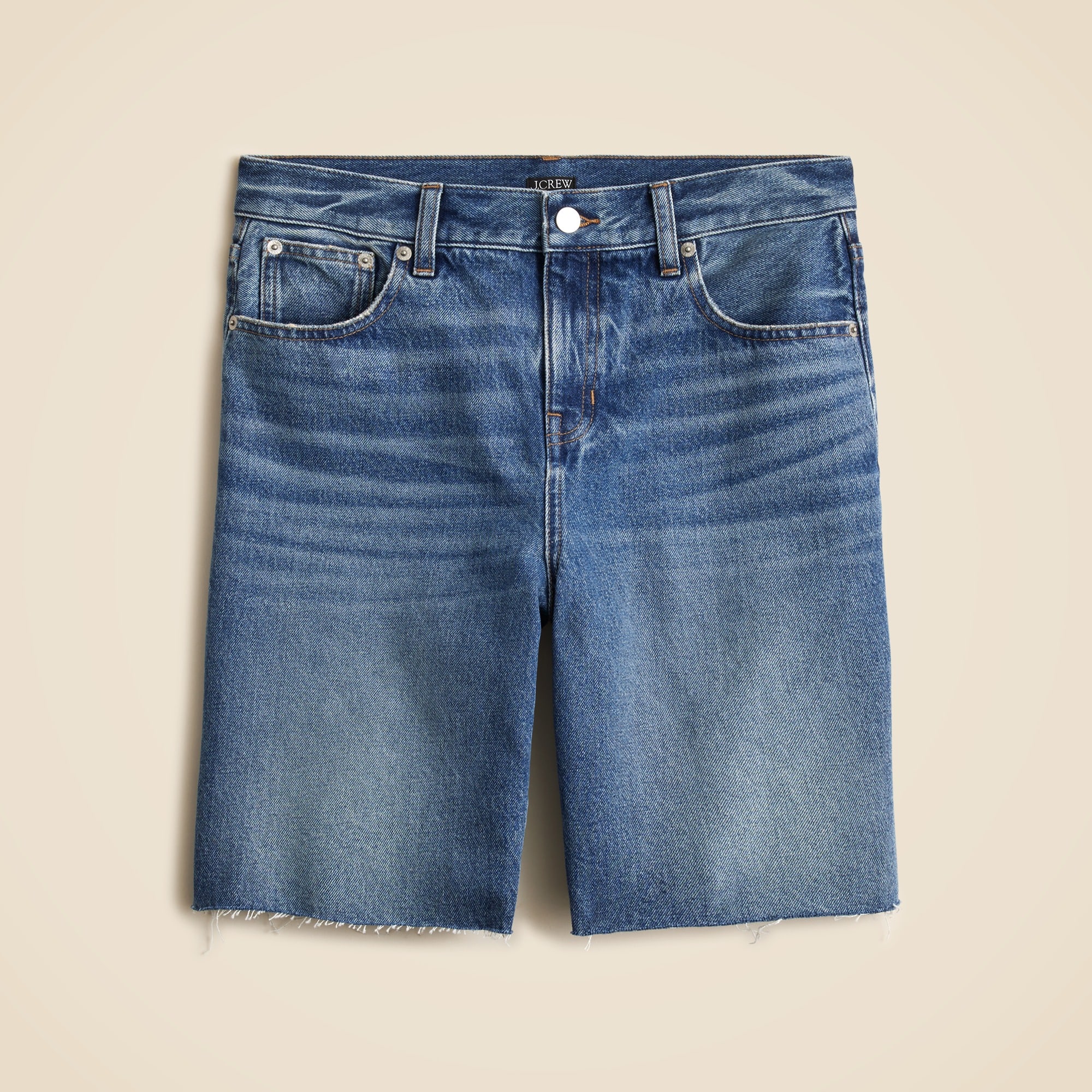 Relaxed knee-length denim short