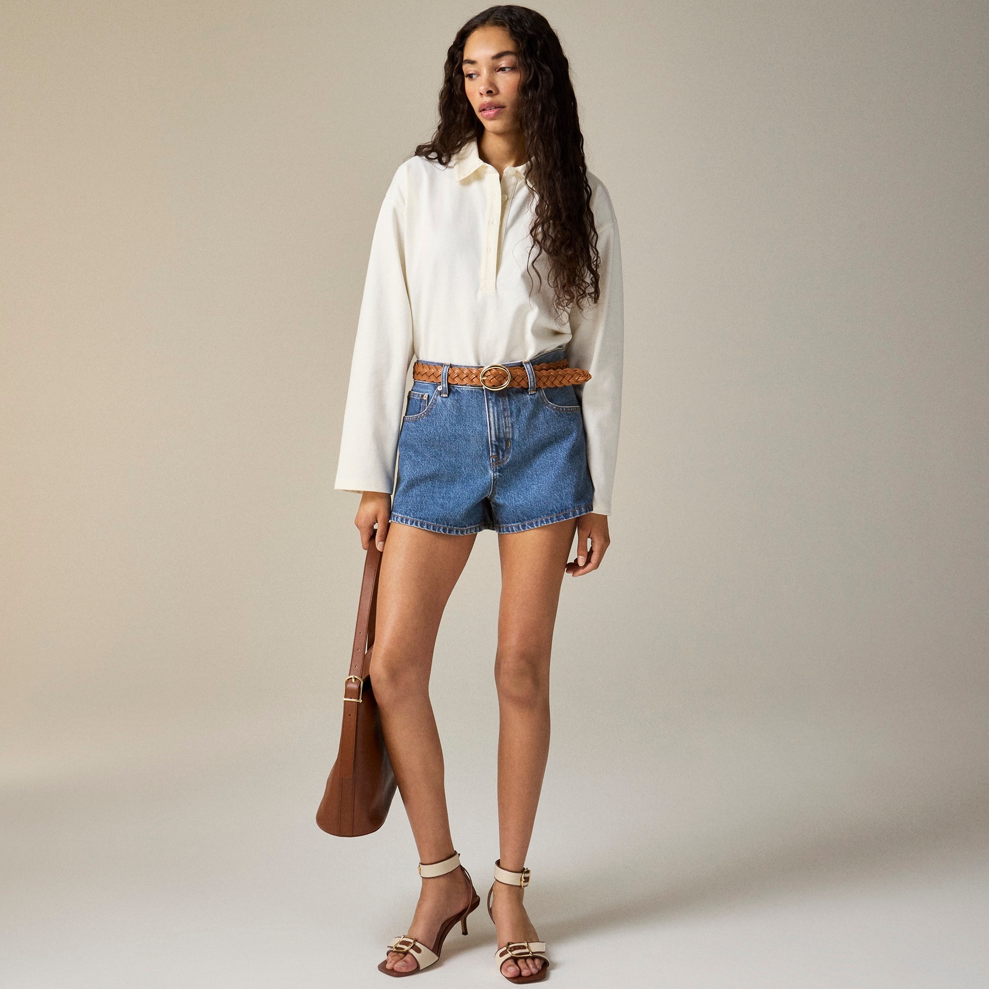 Low-rise denim short