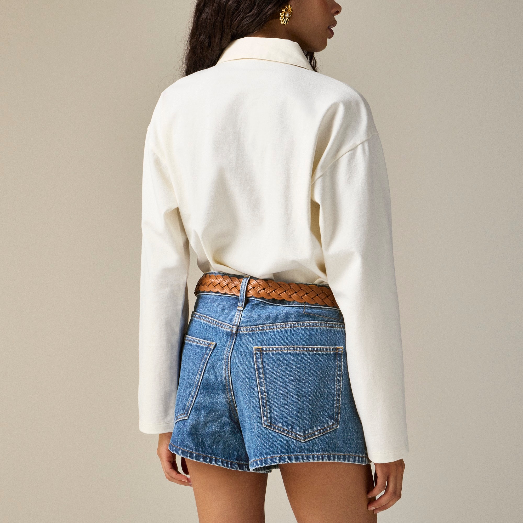 Low-rise denim short