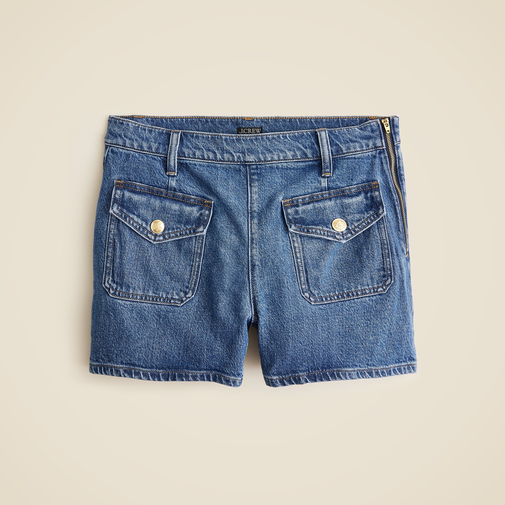 Denim short with sailor pockets