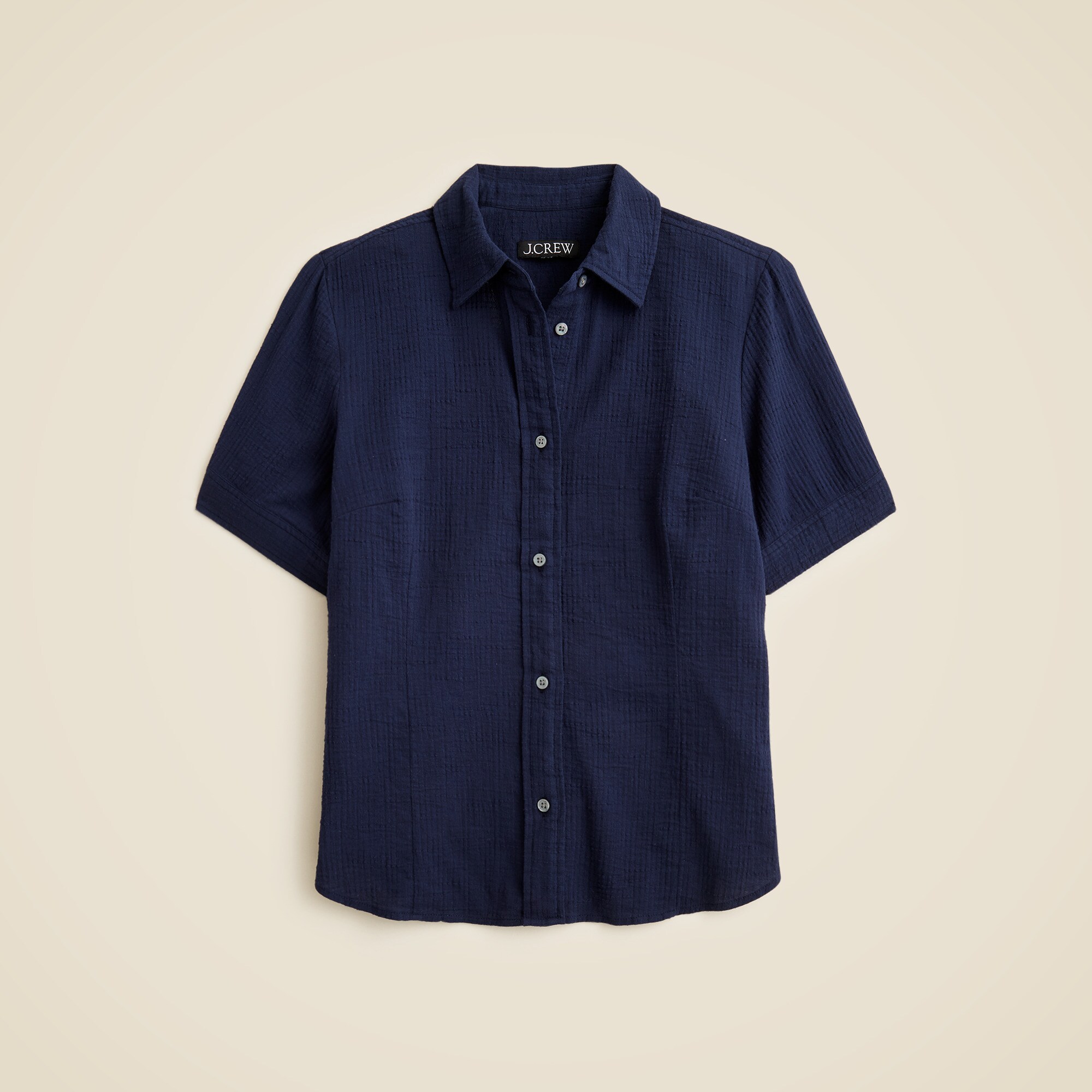  Slim-fit button-up in cotton gauze