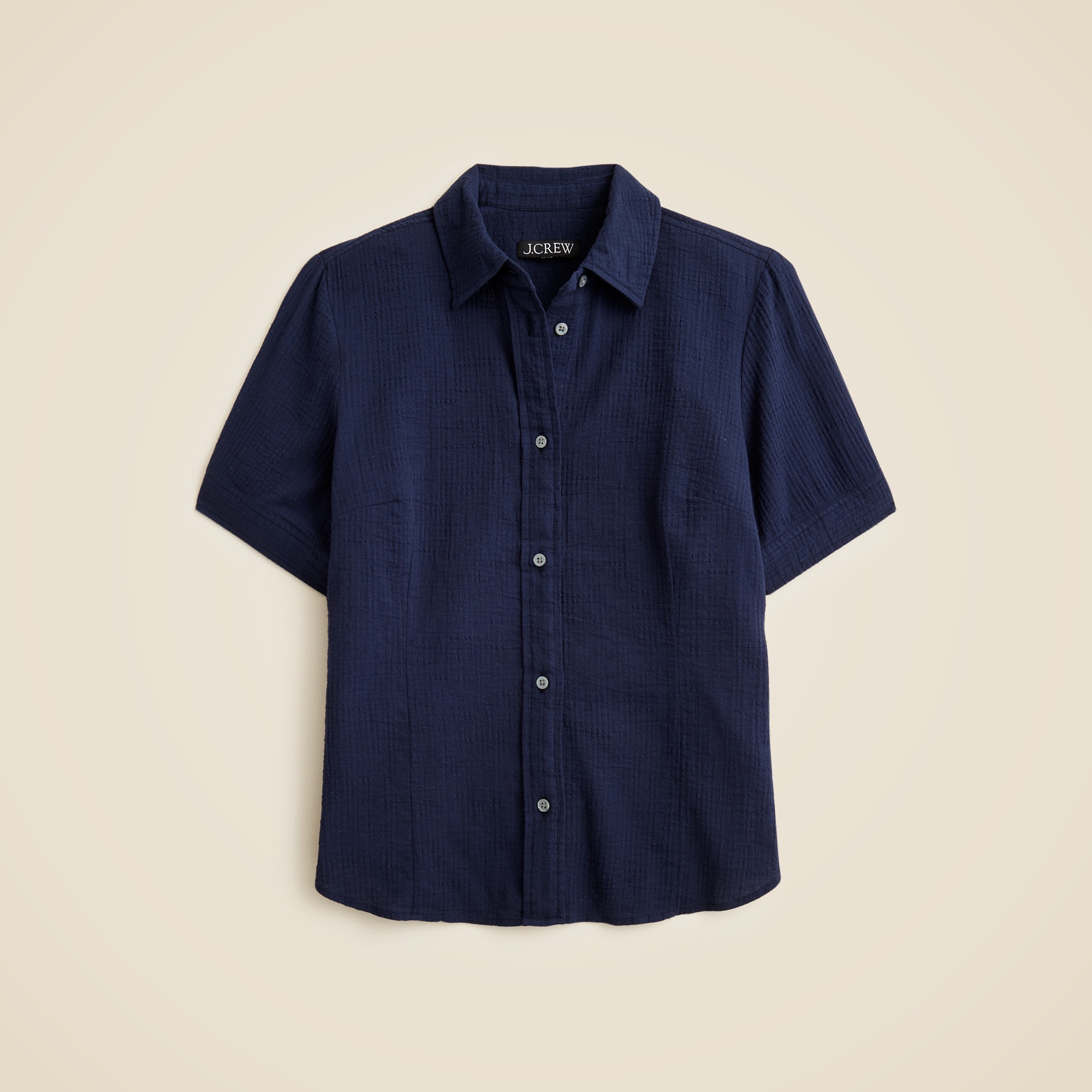 womens Slim-fit button-up in cotton gauze