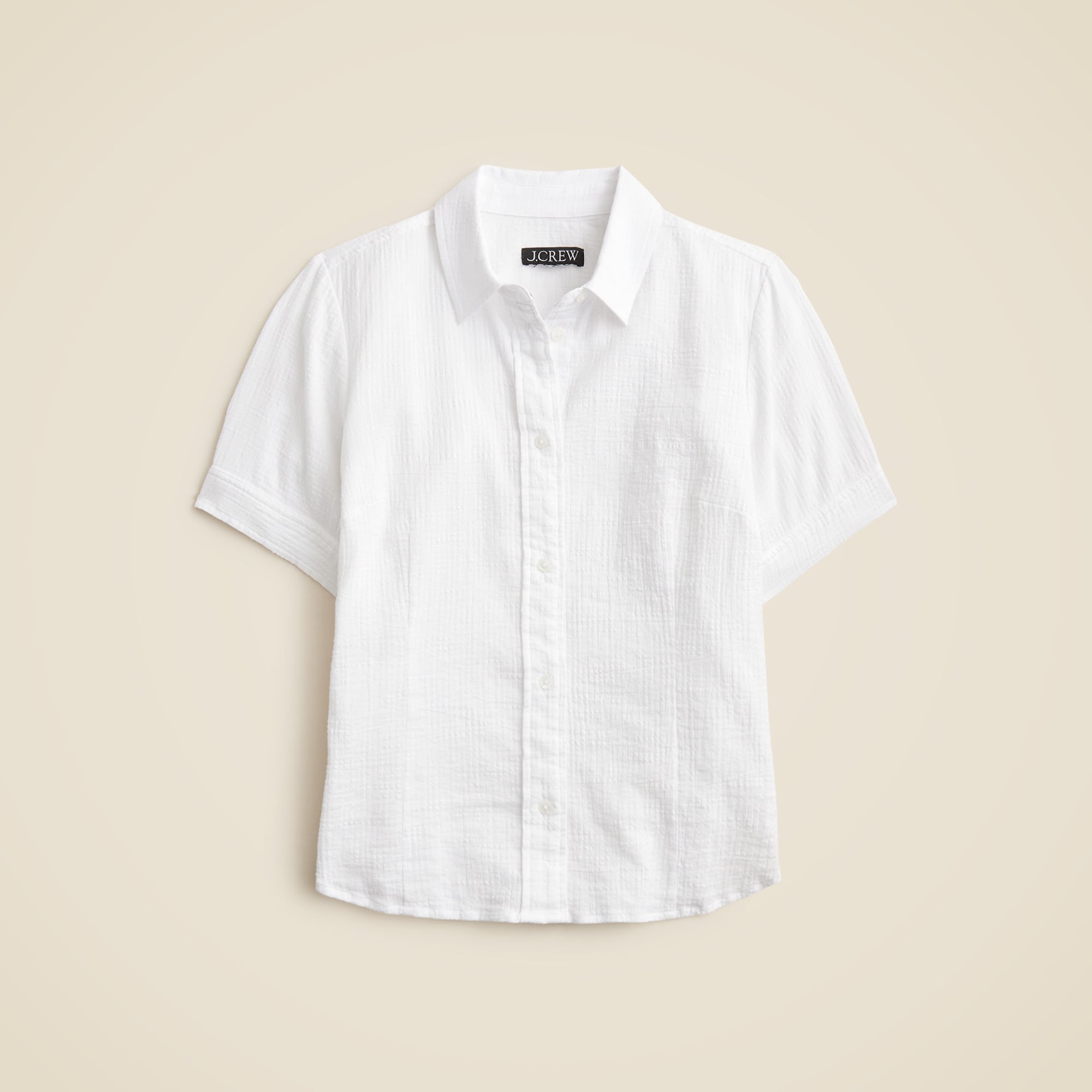 womens Slim-fit button-up in cotton gauze