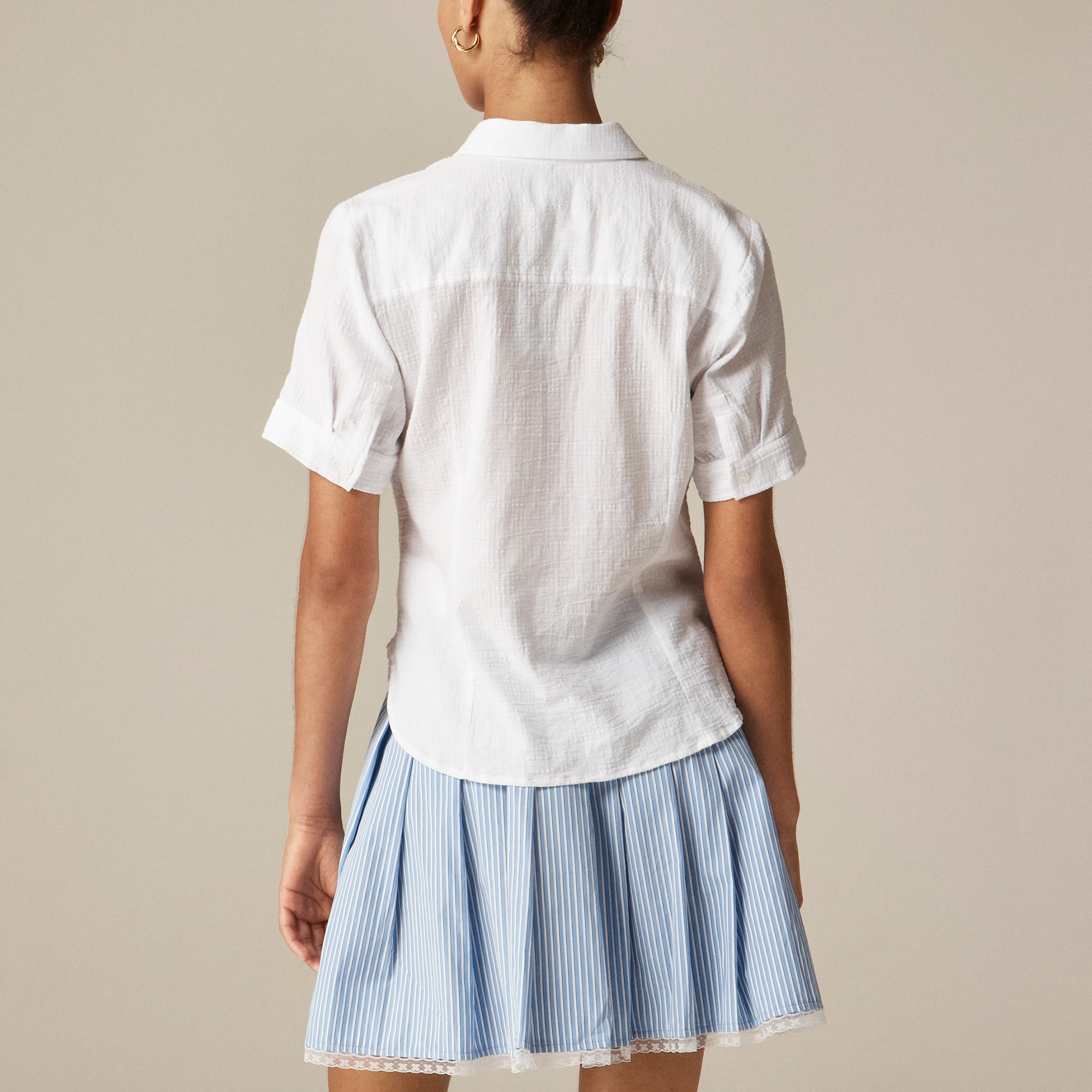Slim-fit button-up in cotton gauze - image 5