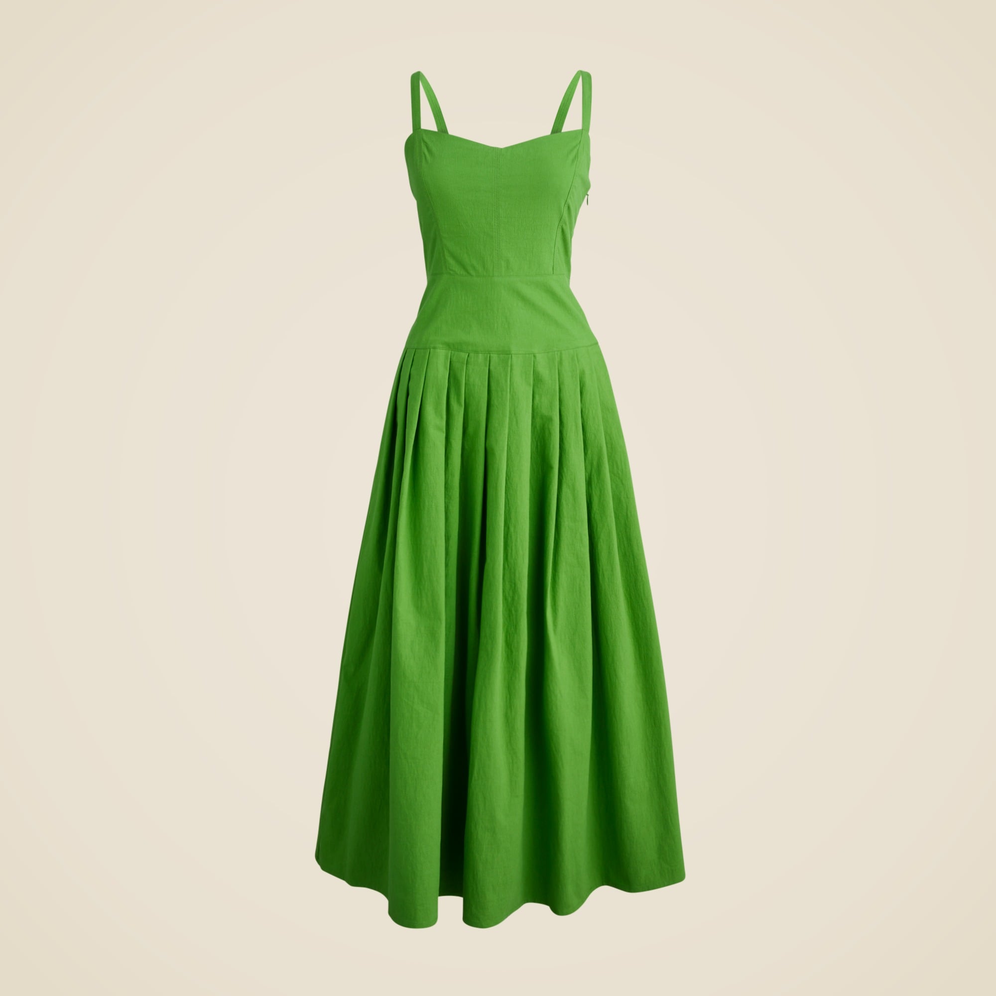 womens Pleated drop-waist dress in crinkle cotton blend