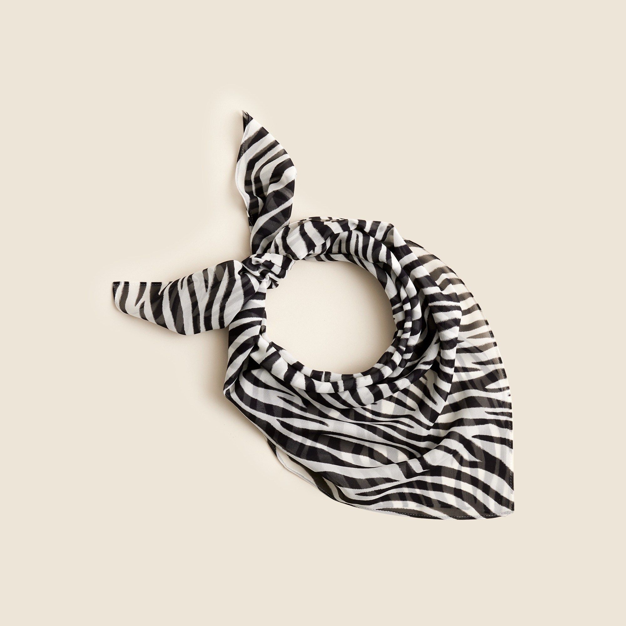 Sheer silk scarf in zebra print