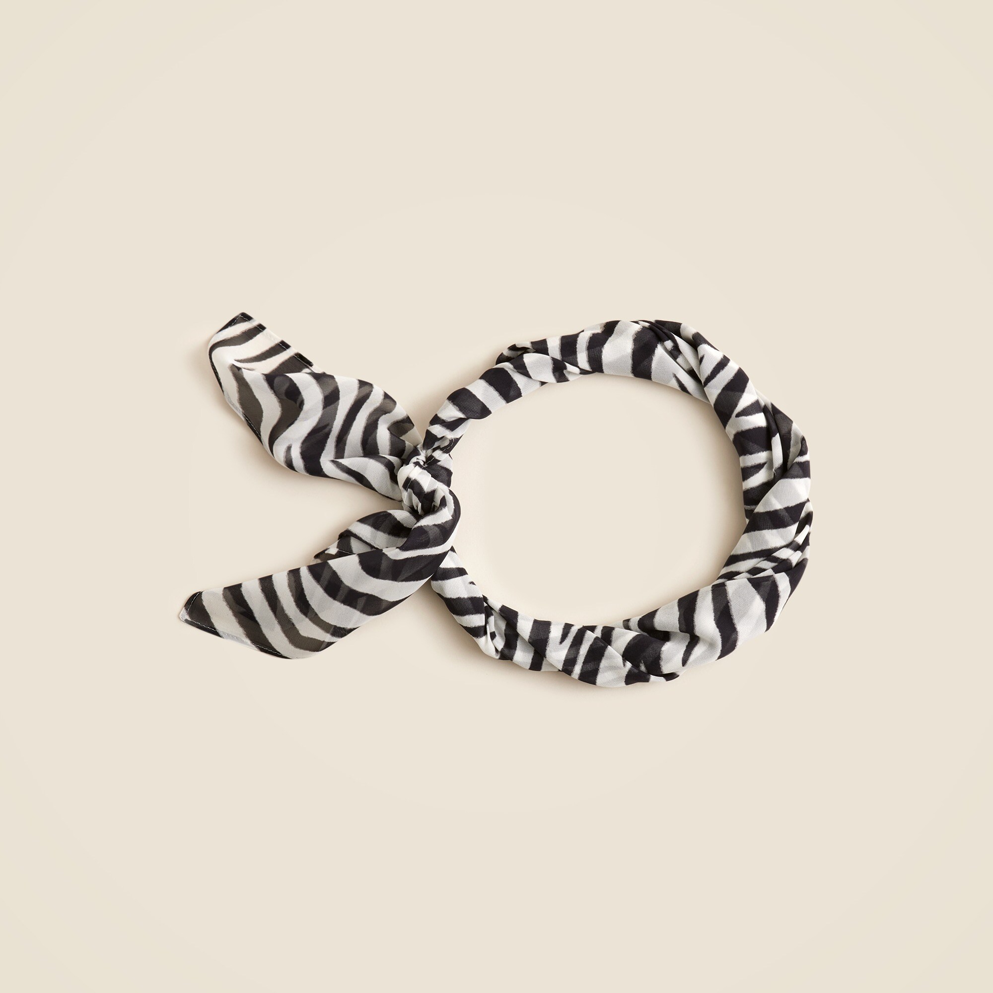 Sheer silk scarf in zebra print