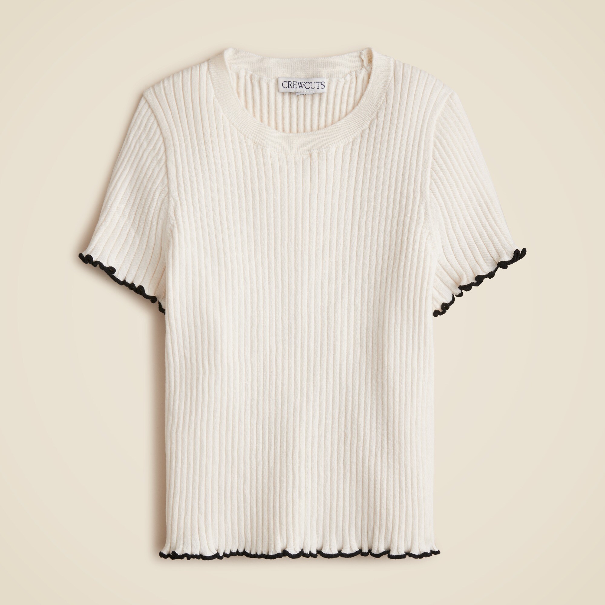  Girls' lettuce-edge sweater-tee