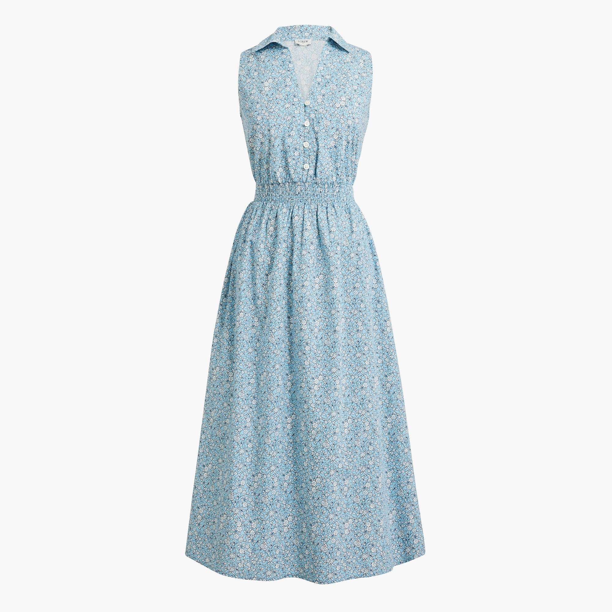 Printed collared midi dress