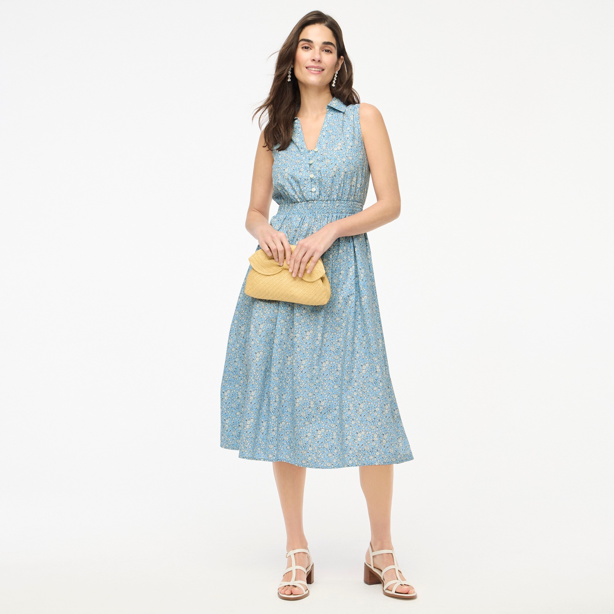  Printed collared midi dress