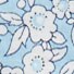 Linen-blend short-sleeve smock-neck top DAYDREAM BLUE IVORY