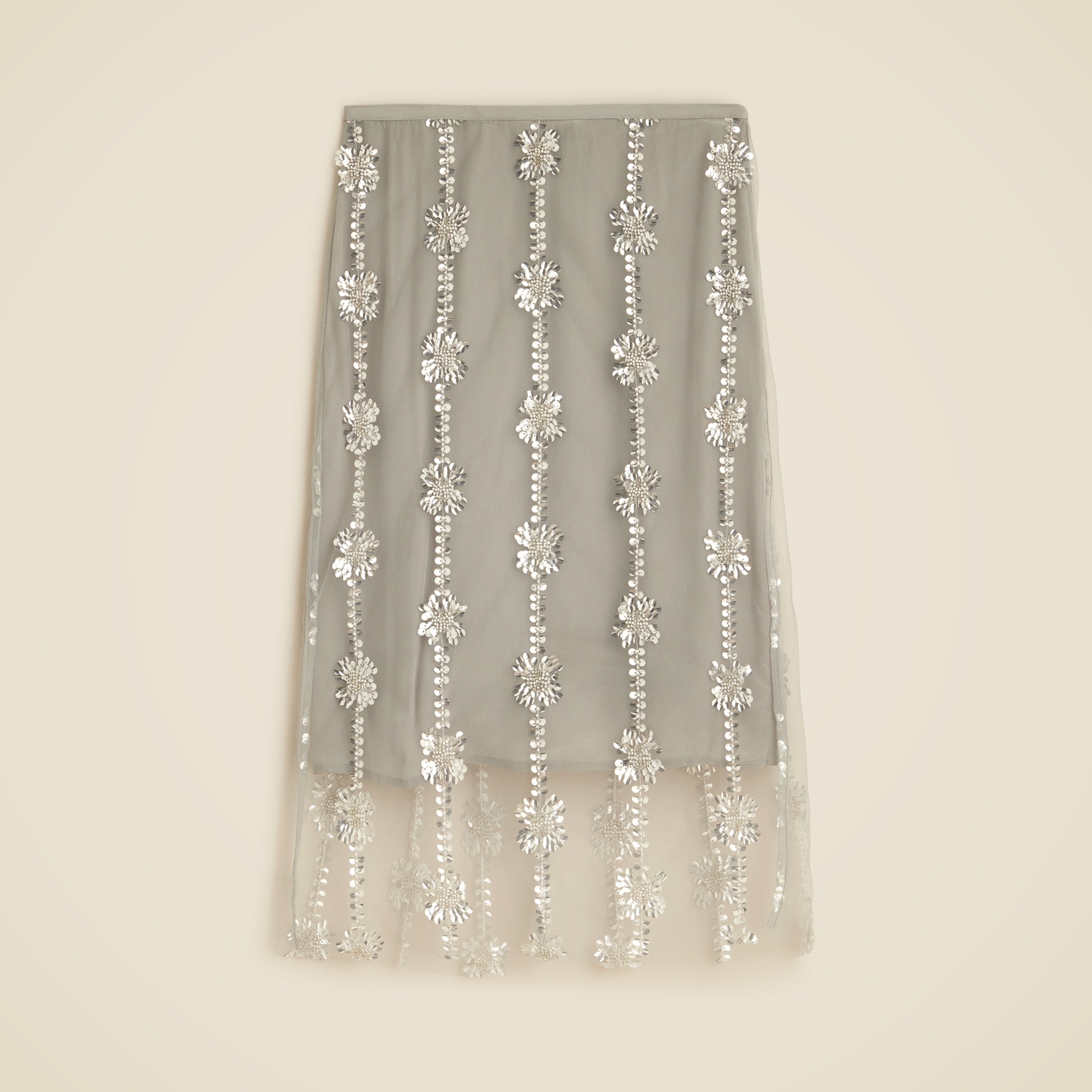 Collection sheer layered sequin skirt