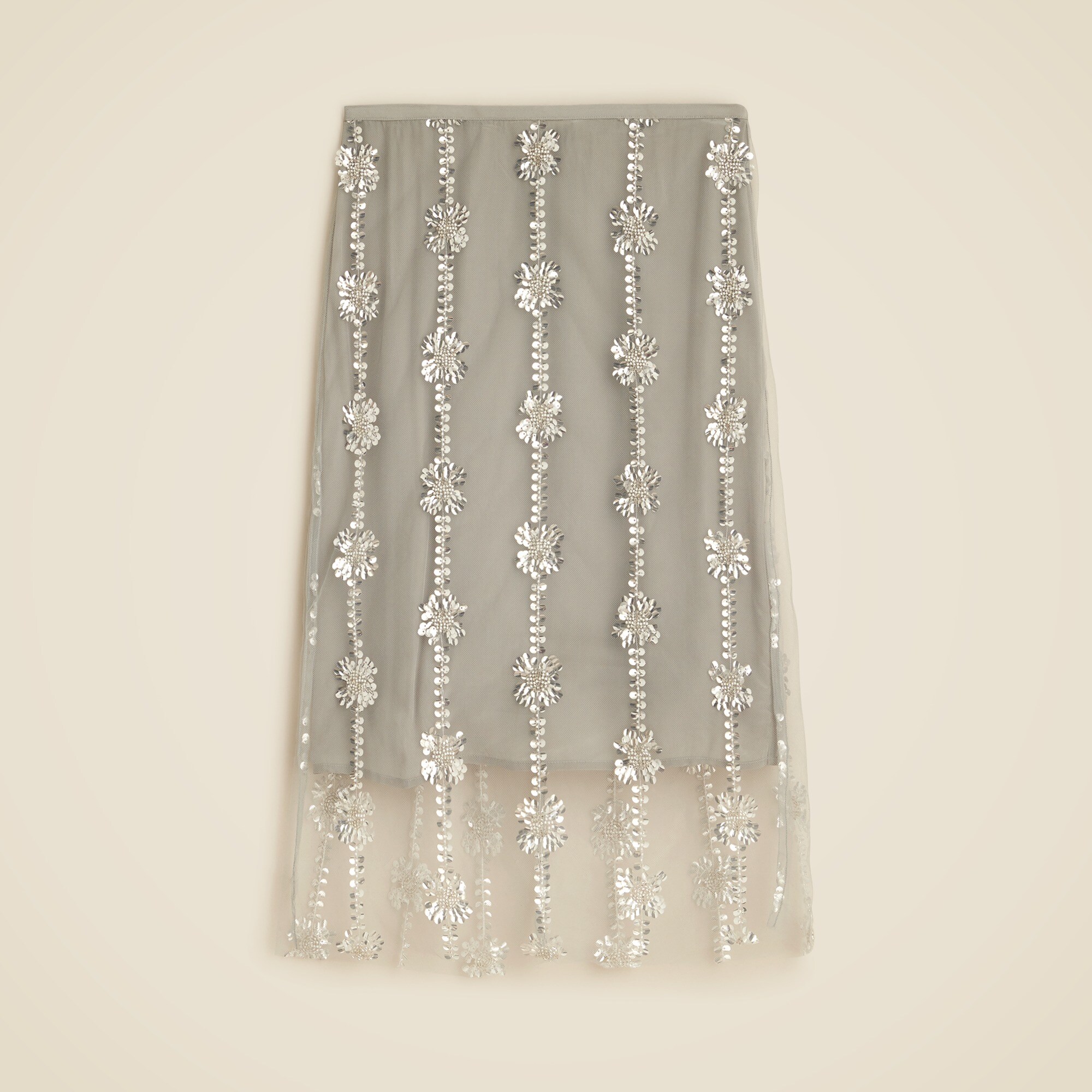 Collection sheer layered sequin skirt