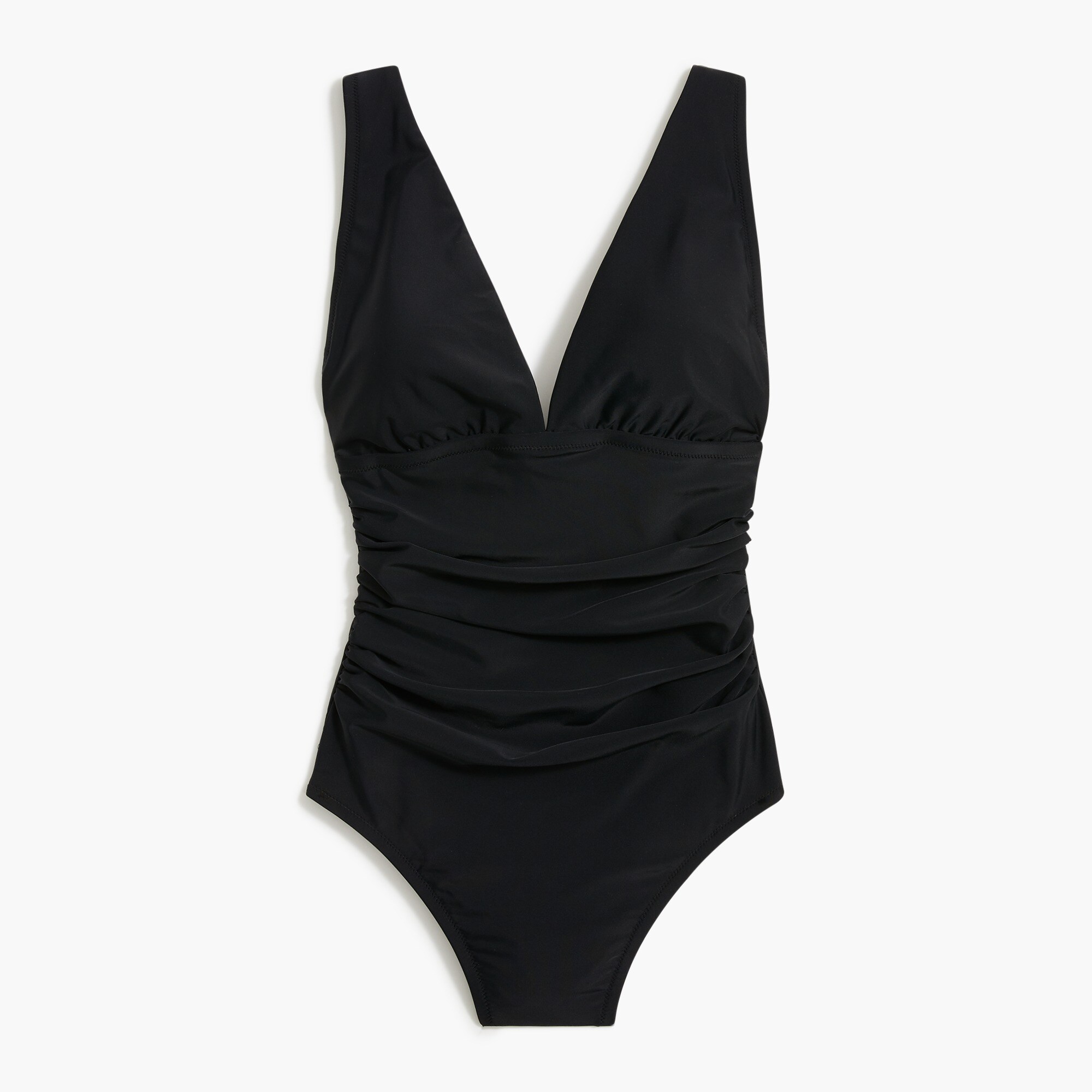 Ruched plunge one-piece swimsuit