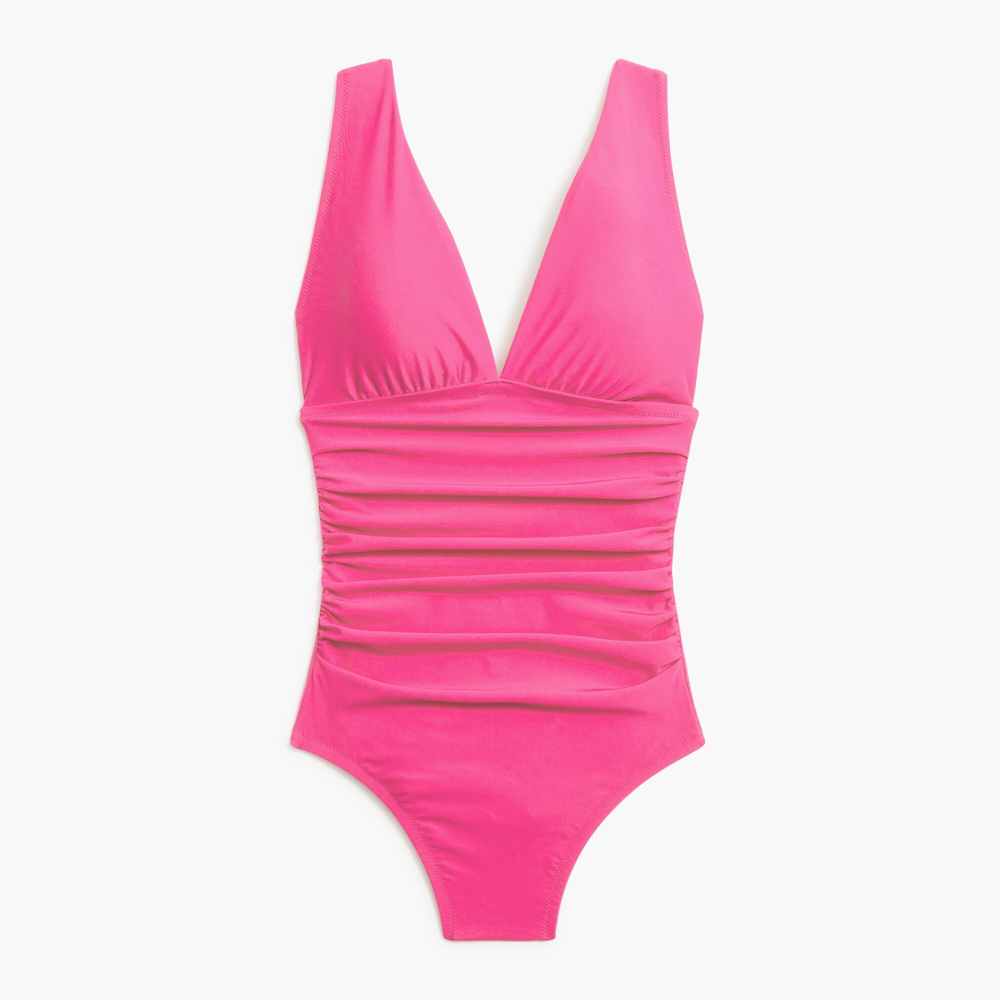 Ruched plunge one-piece swimsuit