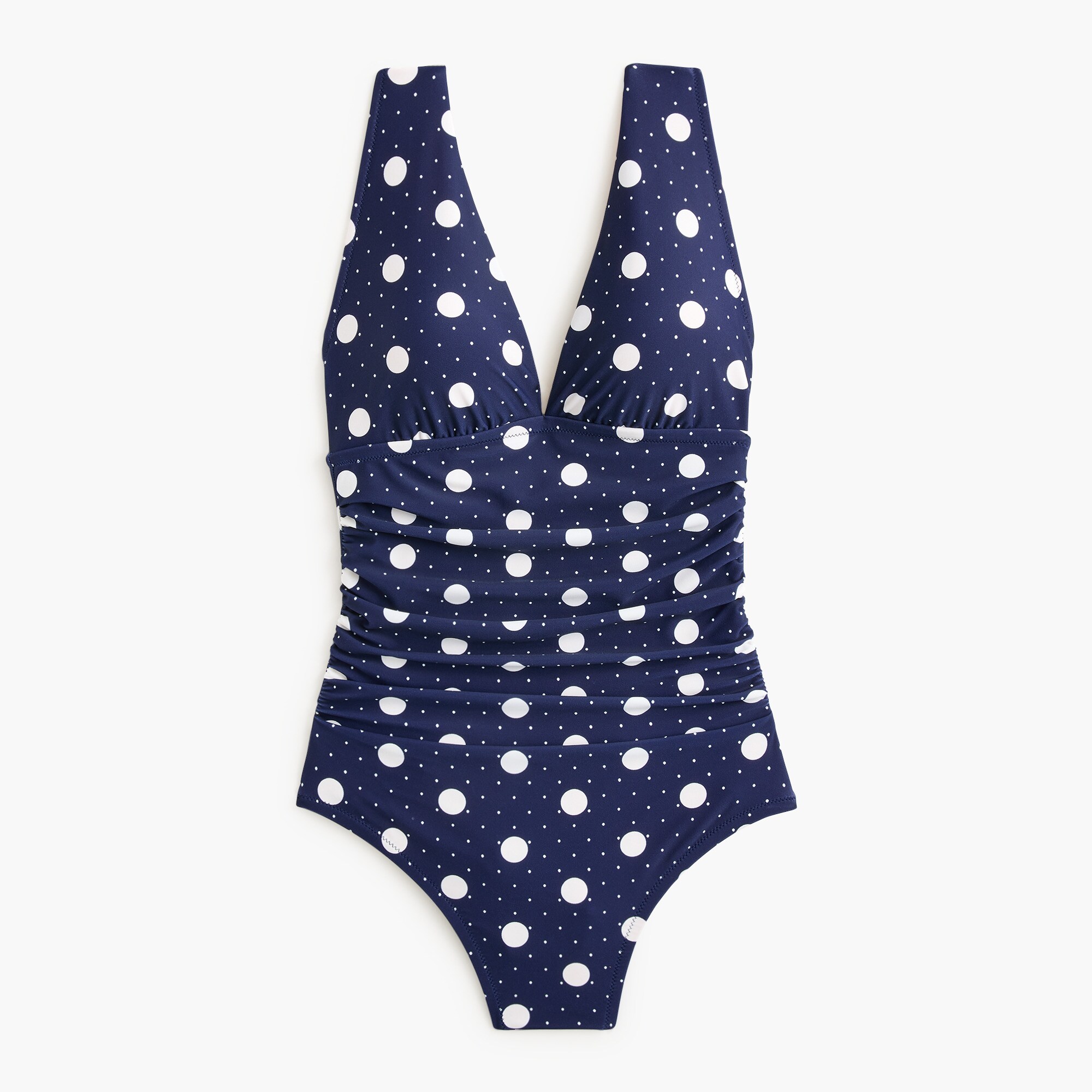 Ruched plunge one-piece swimsuit
