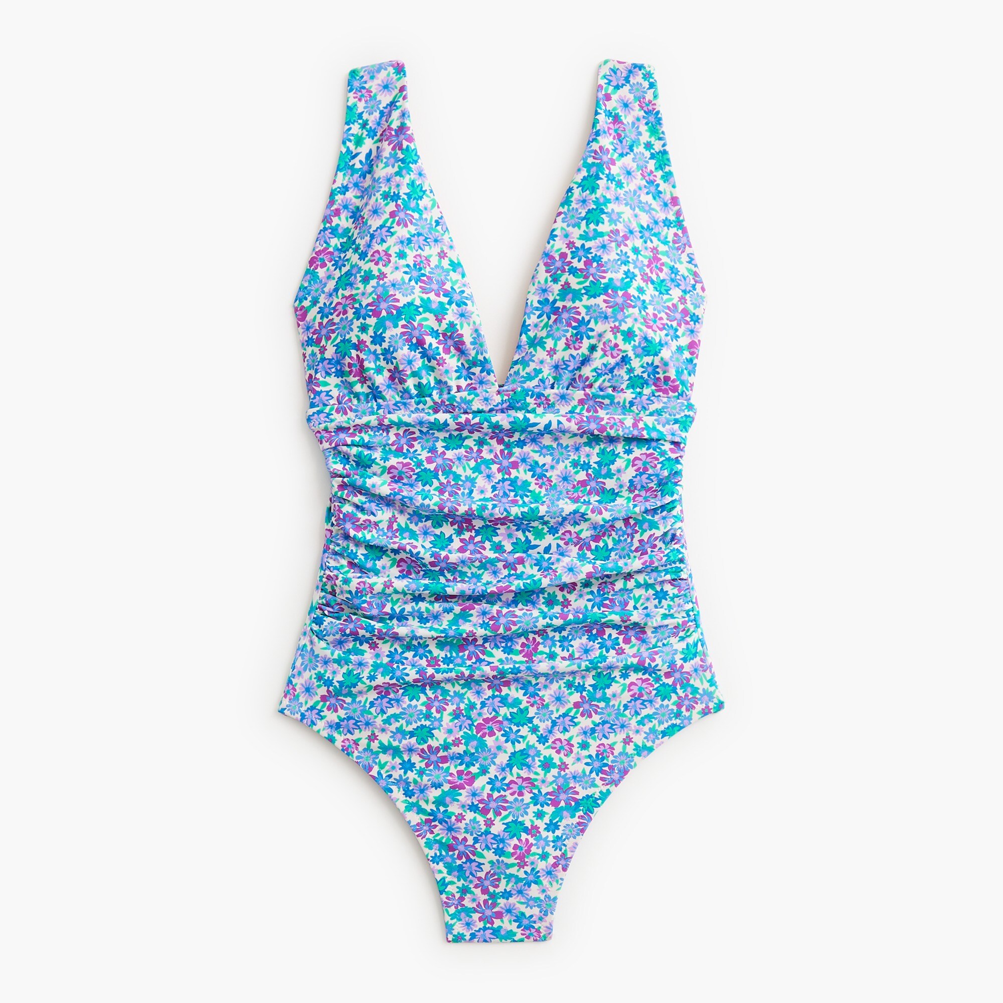 womens Ruched plunge one-piece swimsuit