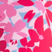 Ruched plunge one-piece swimsuit TROPICAL PINK MULTI