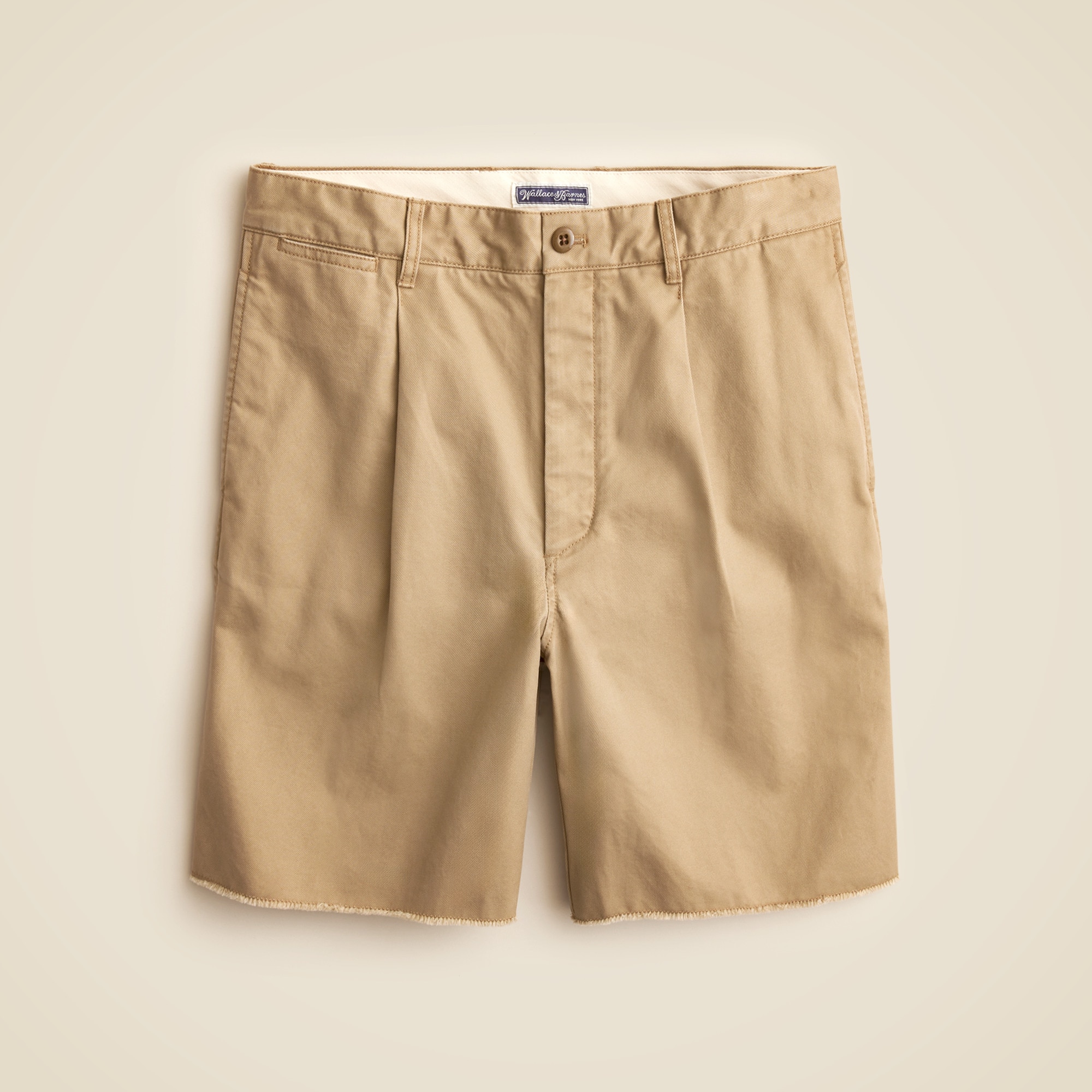 mens Wallace &amp; Barnes 8&quot; pleated cutoff chino short
