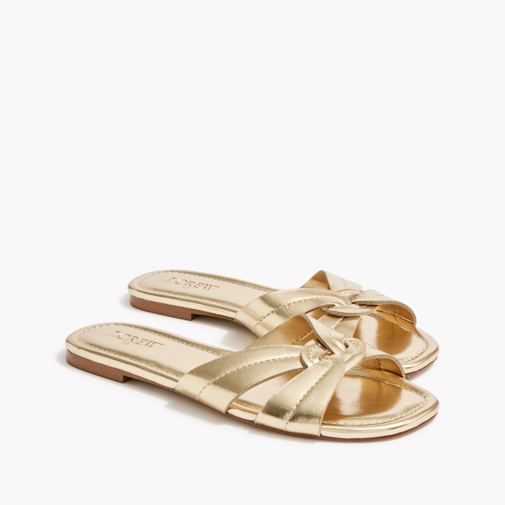 stitched slide sandals for women