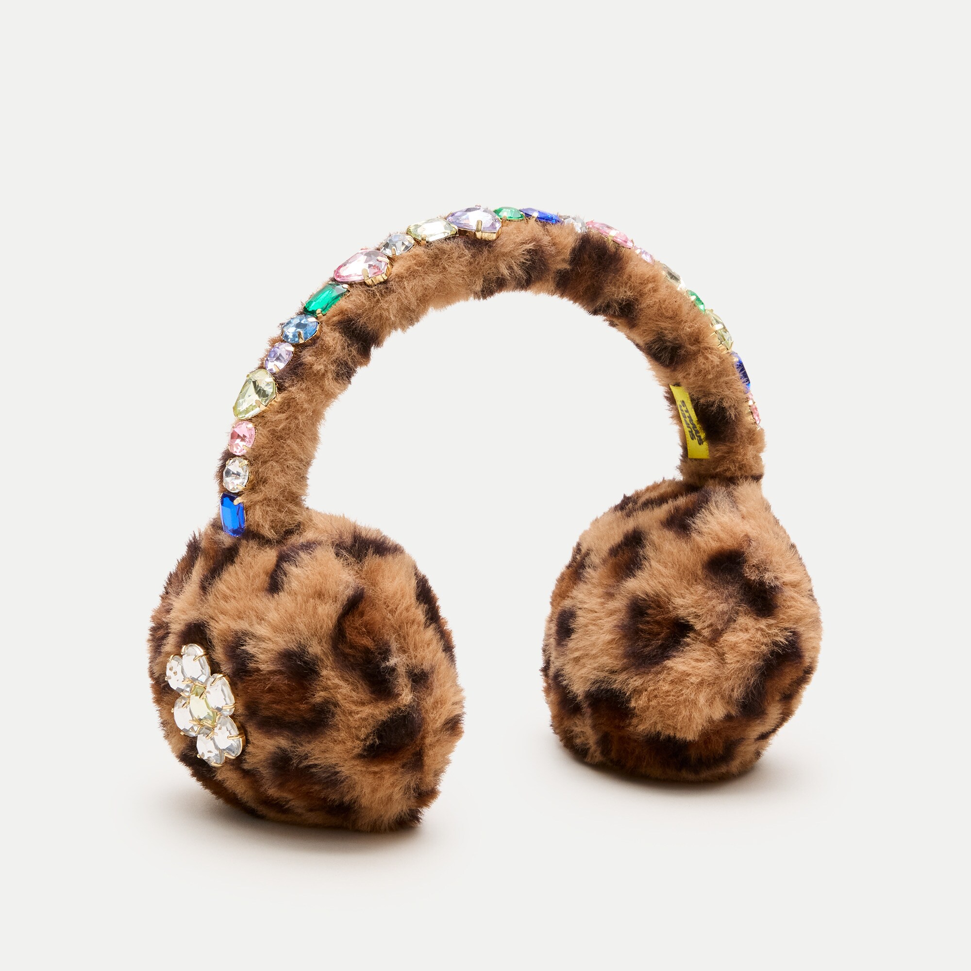 Super Smalls embellished leopard ear muffs