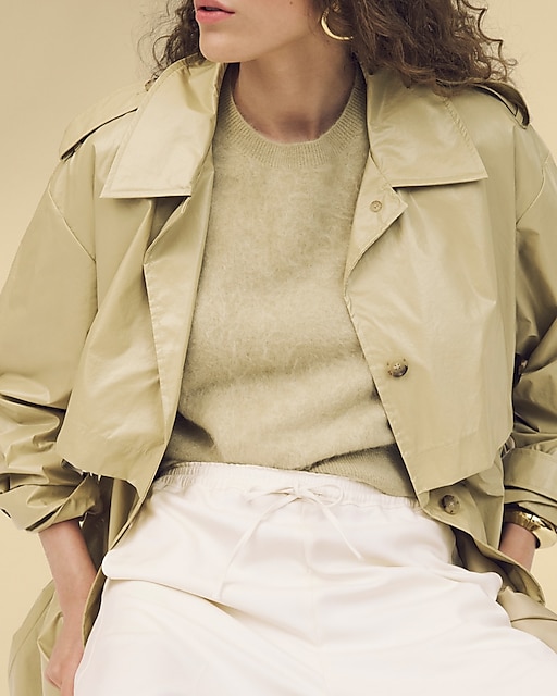 J.Crew: Relaxed Trench Coat In Lightweight Shiny Nylon For Women J.Crew: Relaxed Trench Coat In Lightweight Shiny Nylon For Women