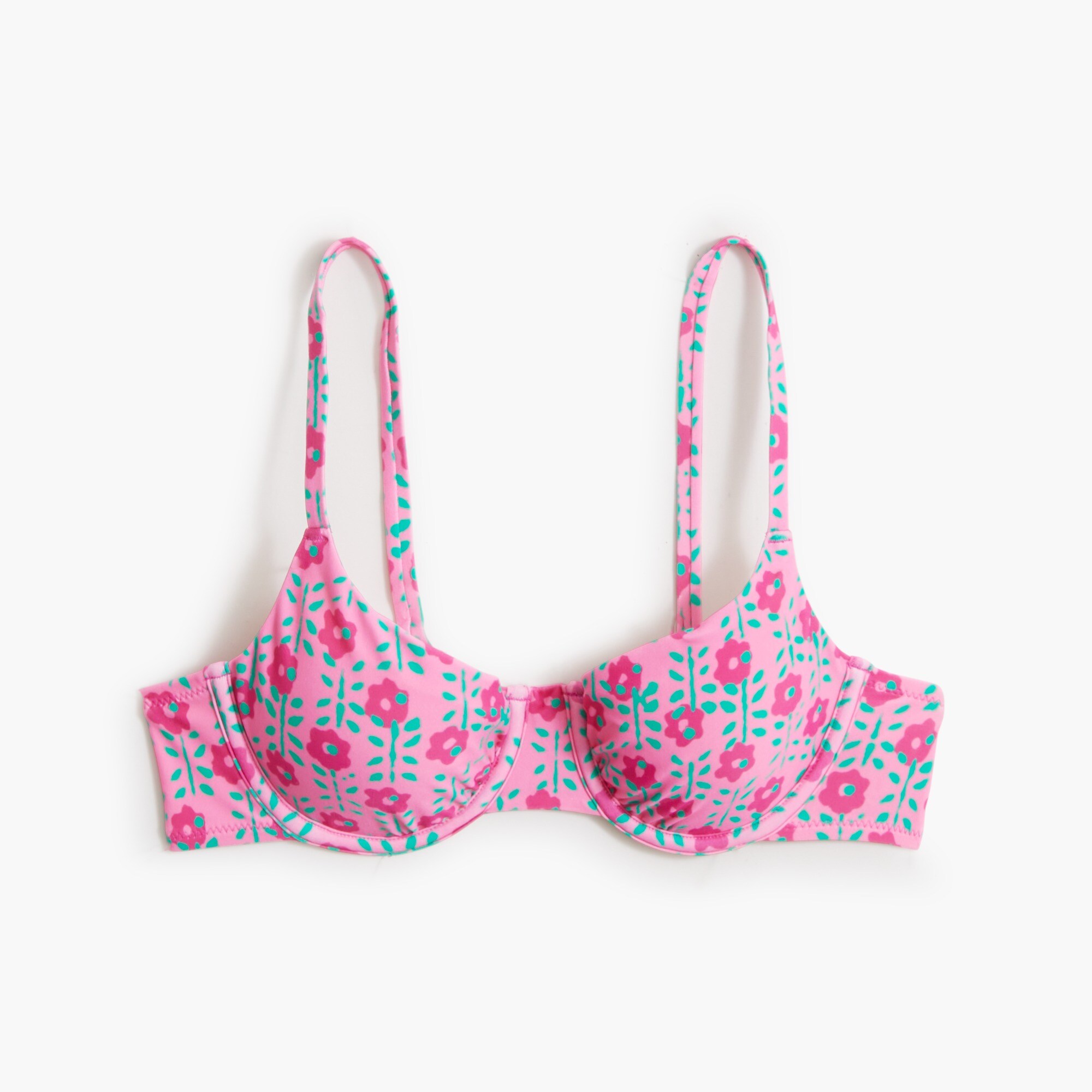 Printed underwire bikini top