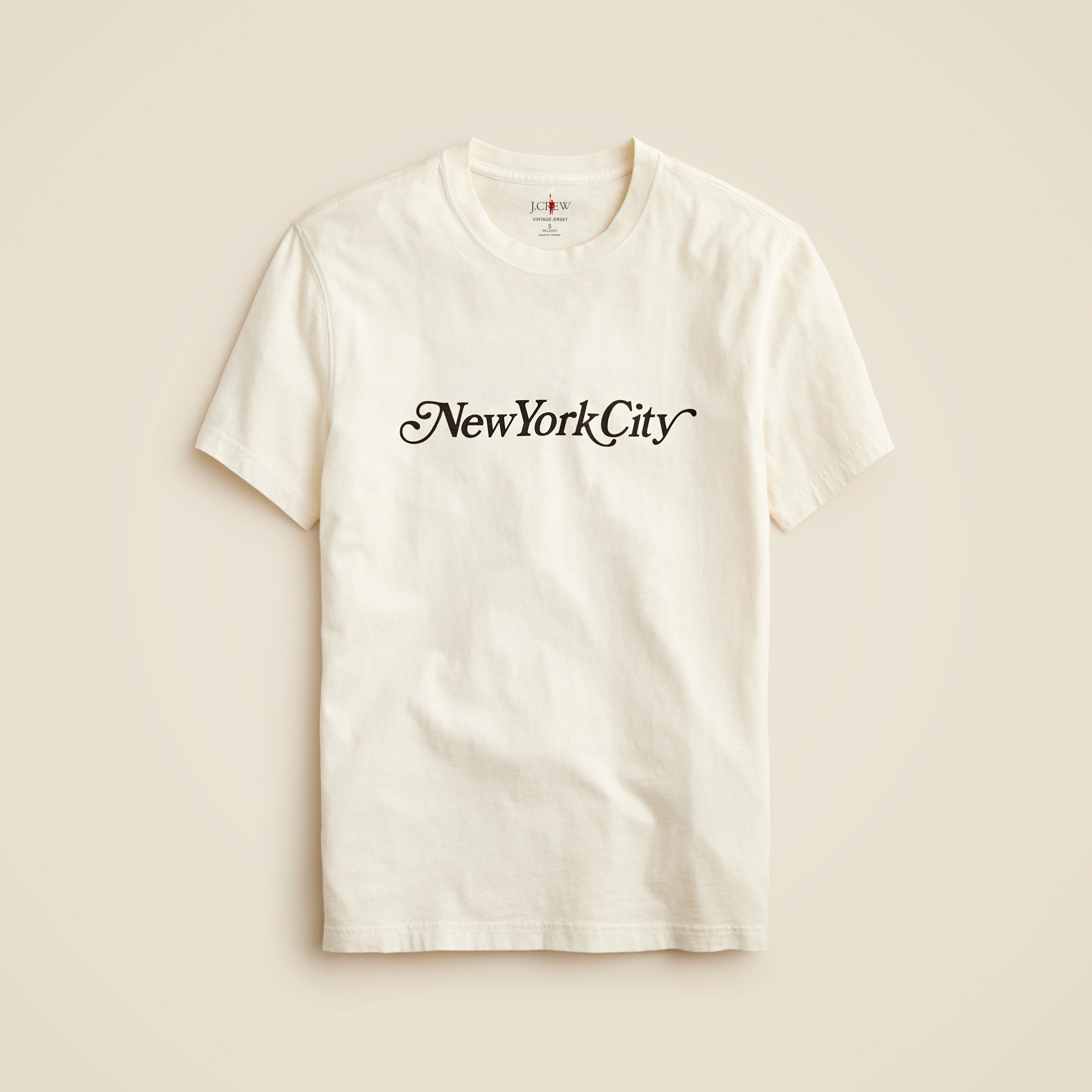 Vintage-wash Cotton New York City Graphic T-shirt For Men | J.Crew