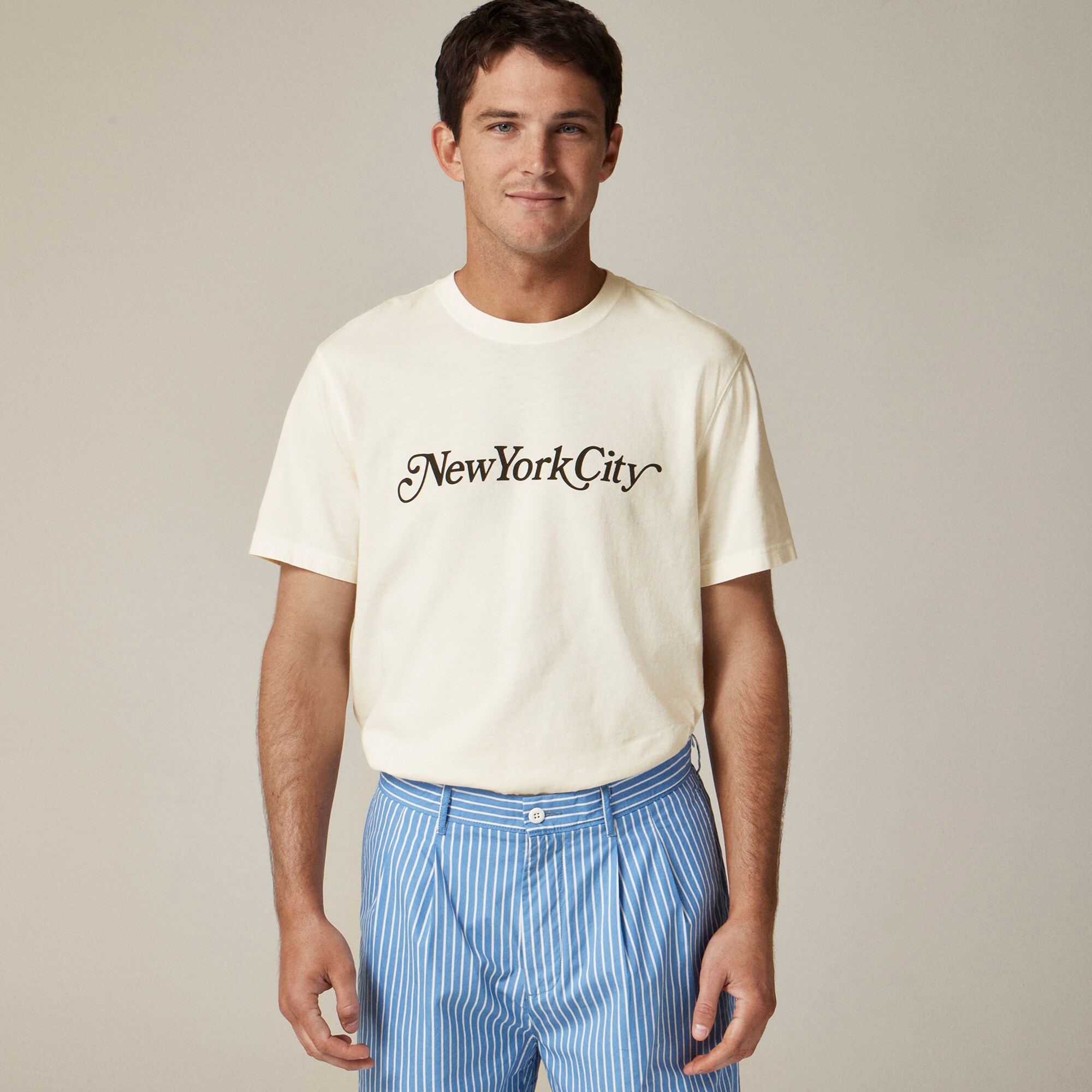 mens Vintage-wash cotton New York City graphic T-shirt