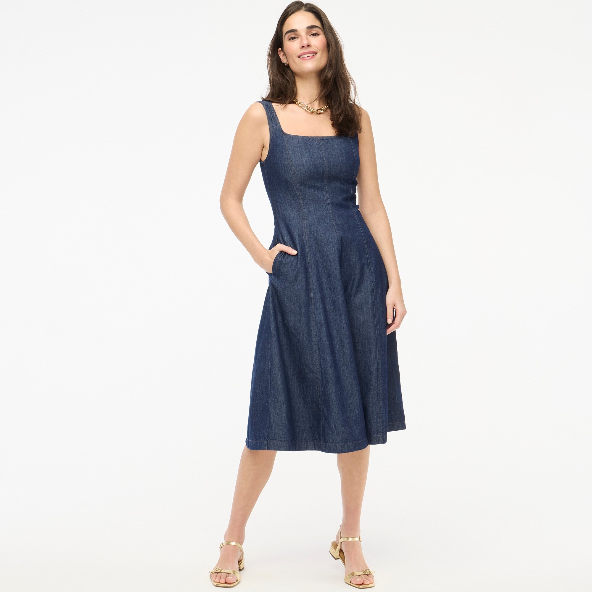  Petite chambray midi dress