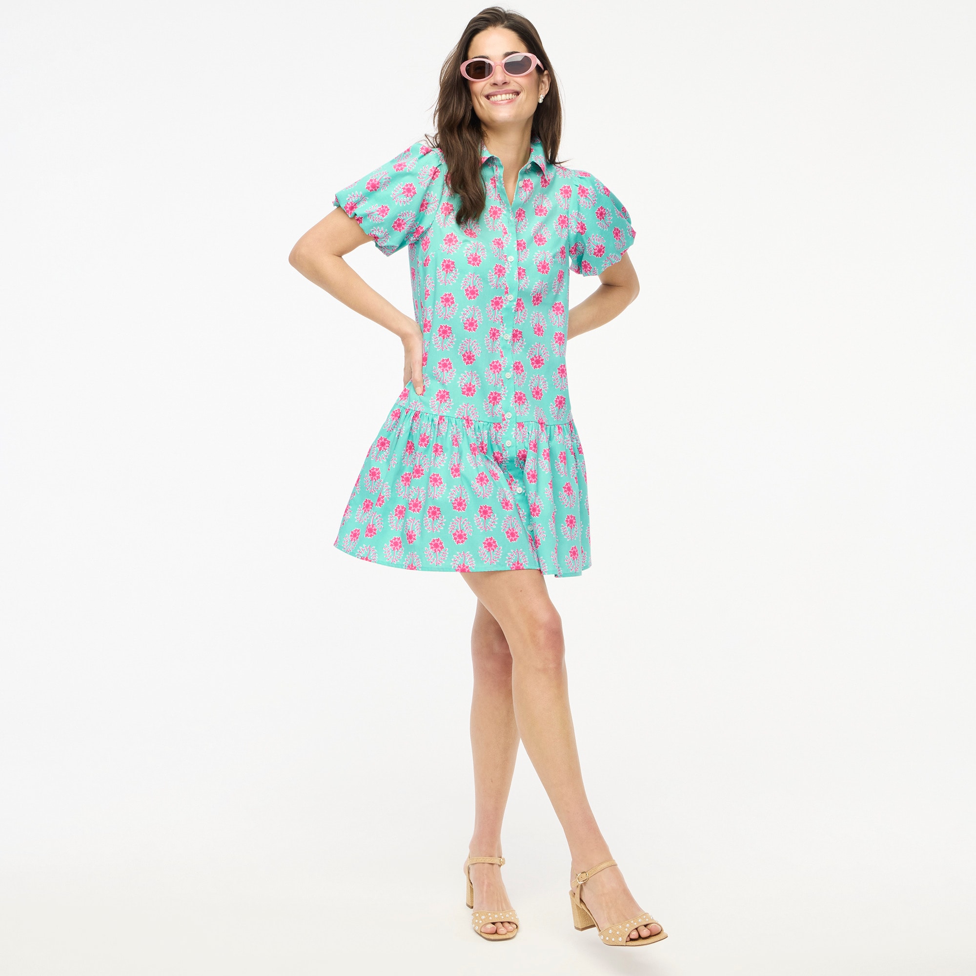 womens Bubble-sleeve mini dress