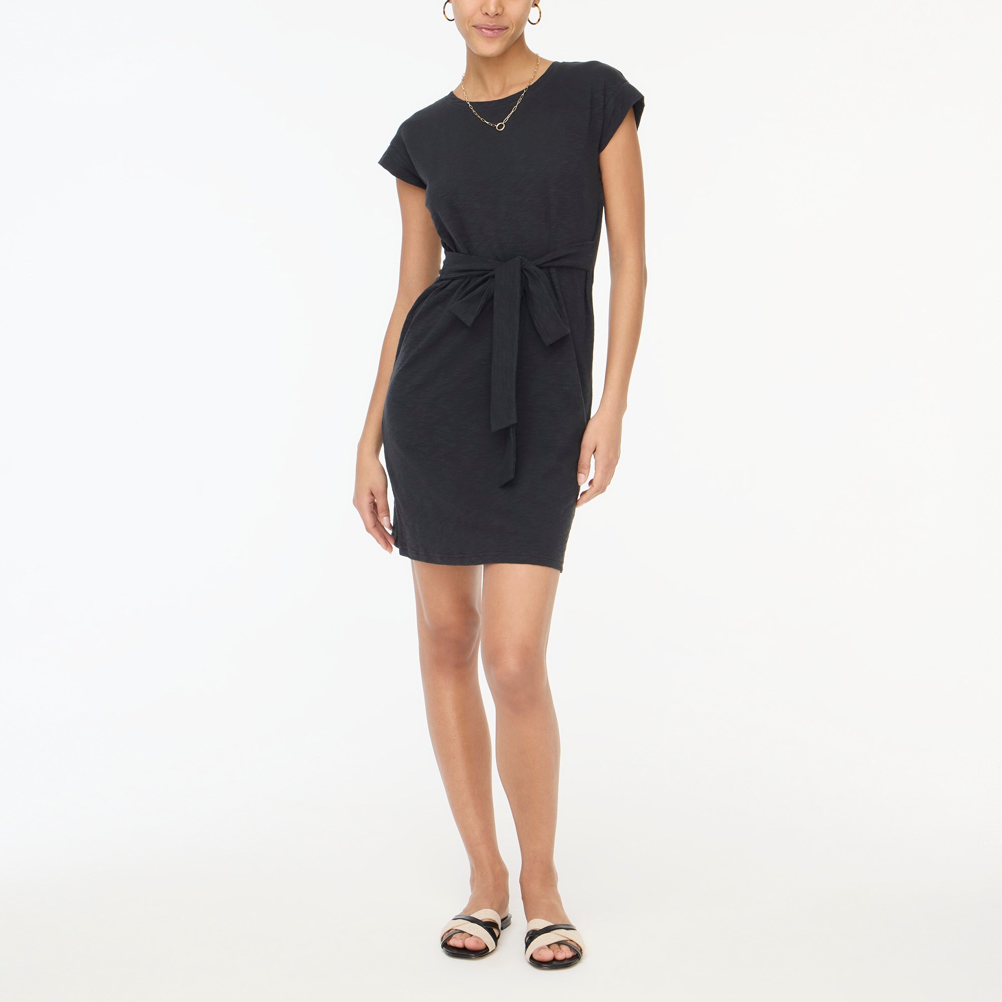 womens Knit tie-waist mini dress