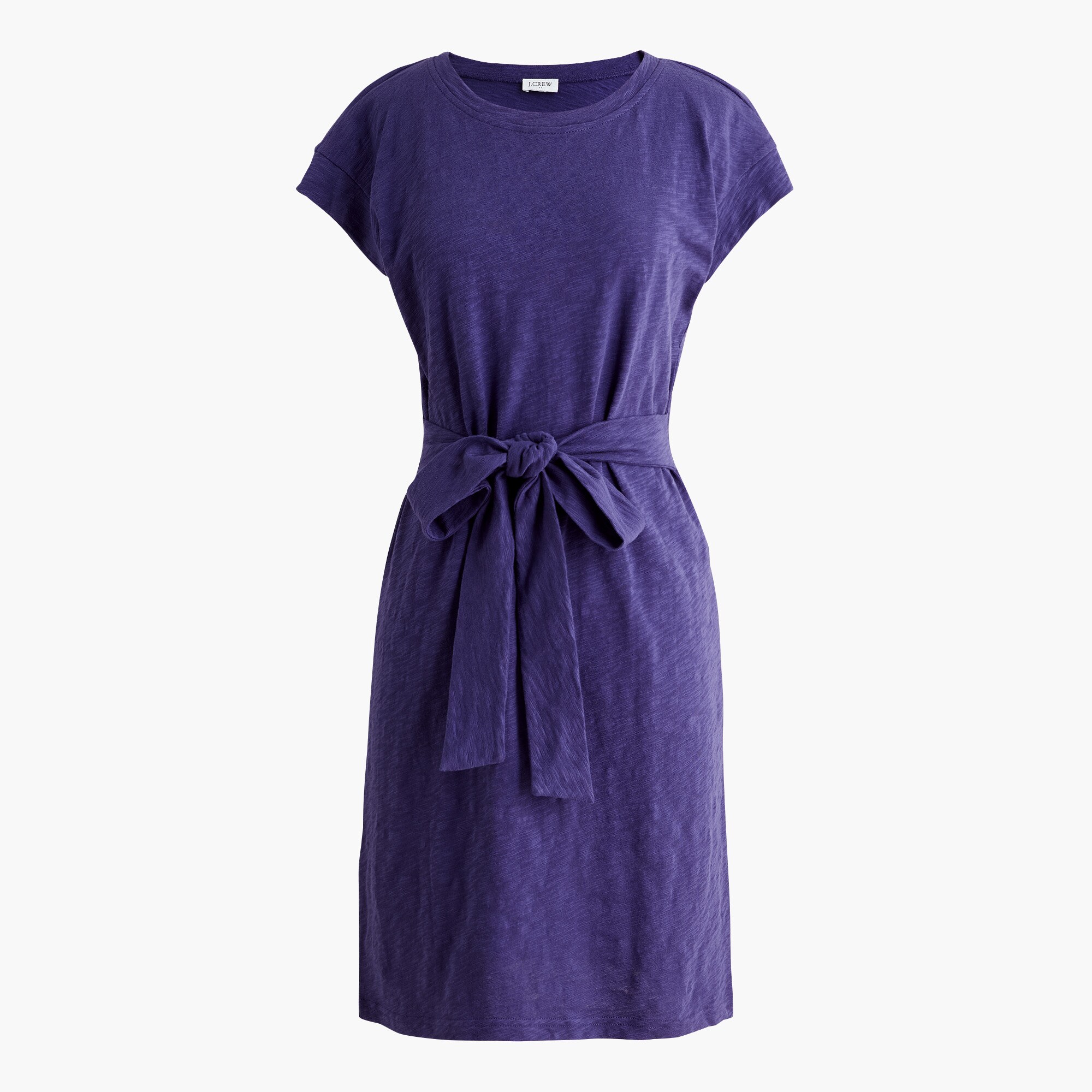 Knit tie-waist mini dress