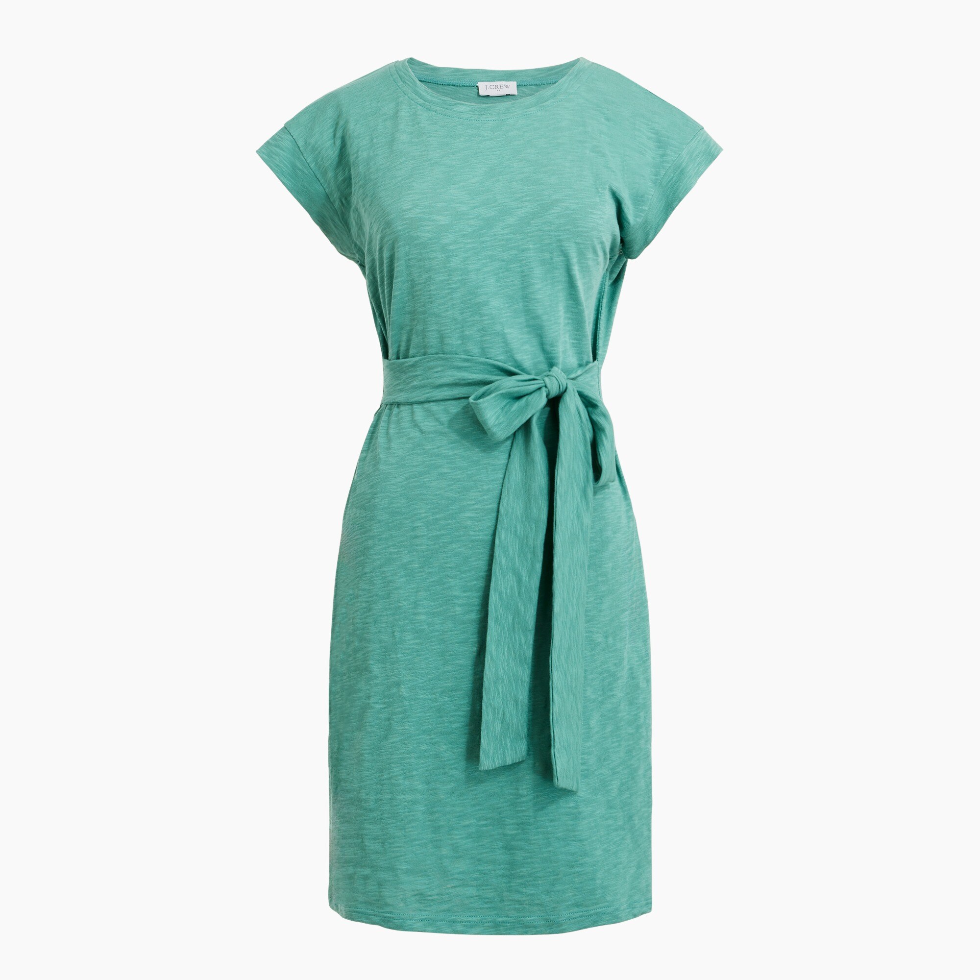Knit tie-waist mini dress