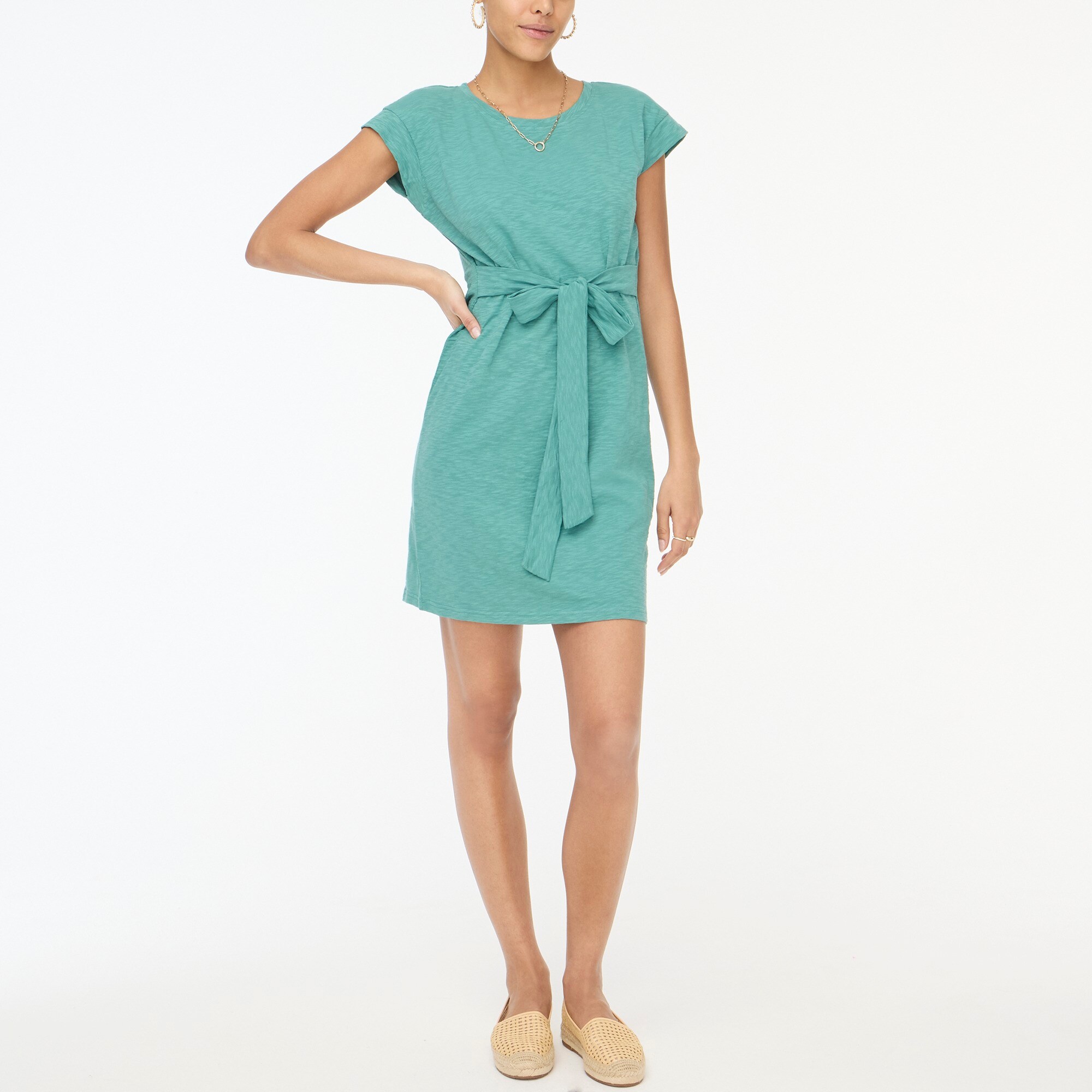 womens Knit tie-waist mini dress