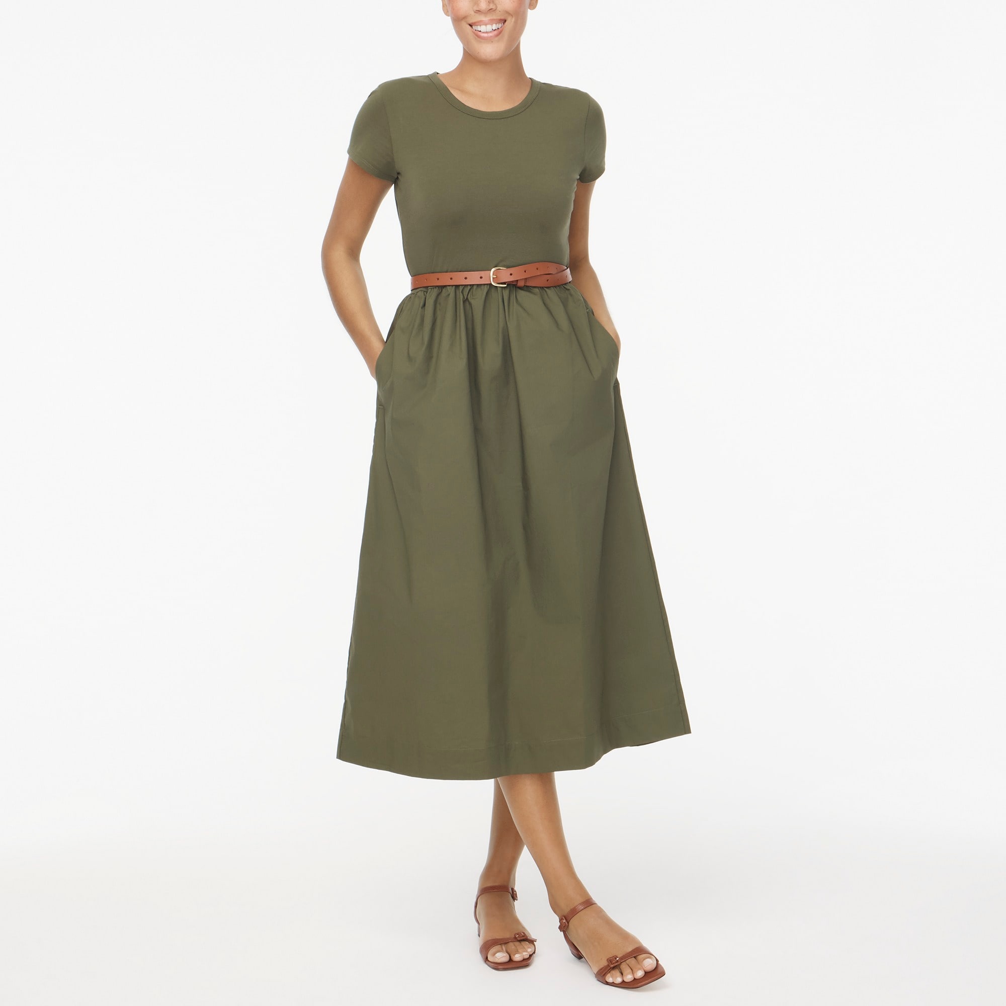 Short-sleeve knit mixy dress